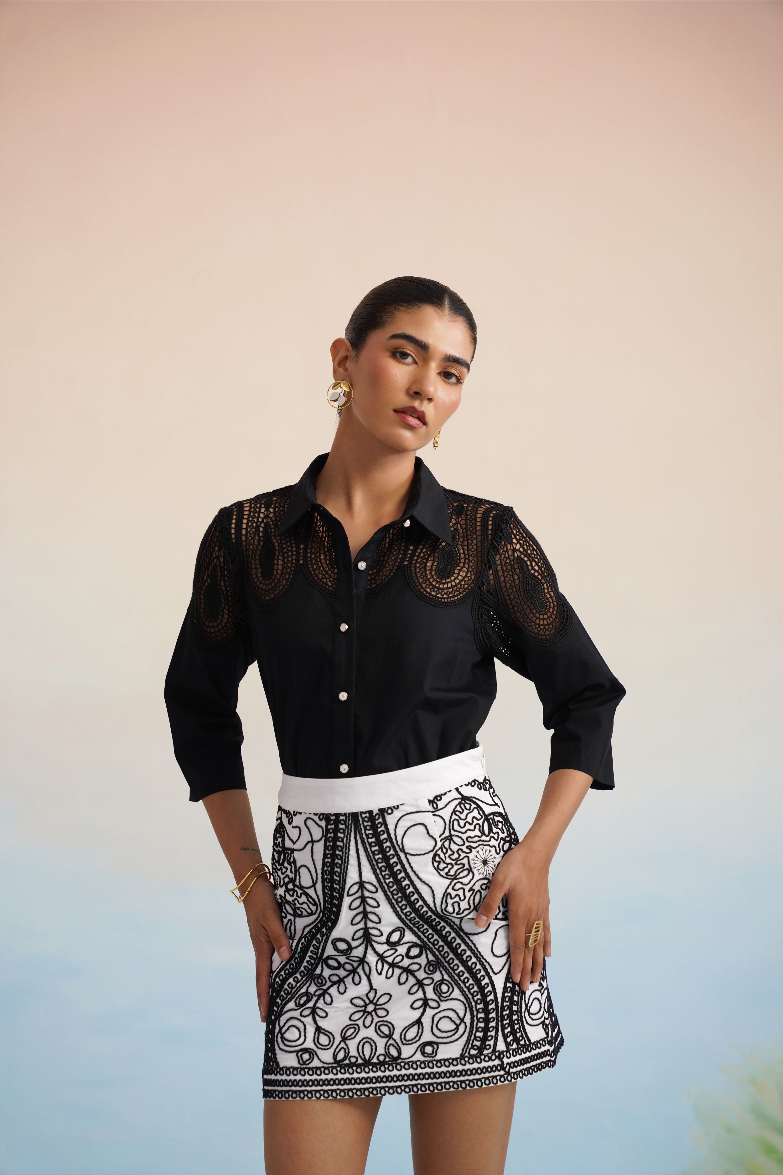 The Noir Elegance Lace Shirt