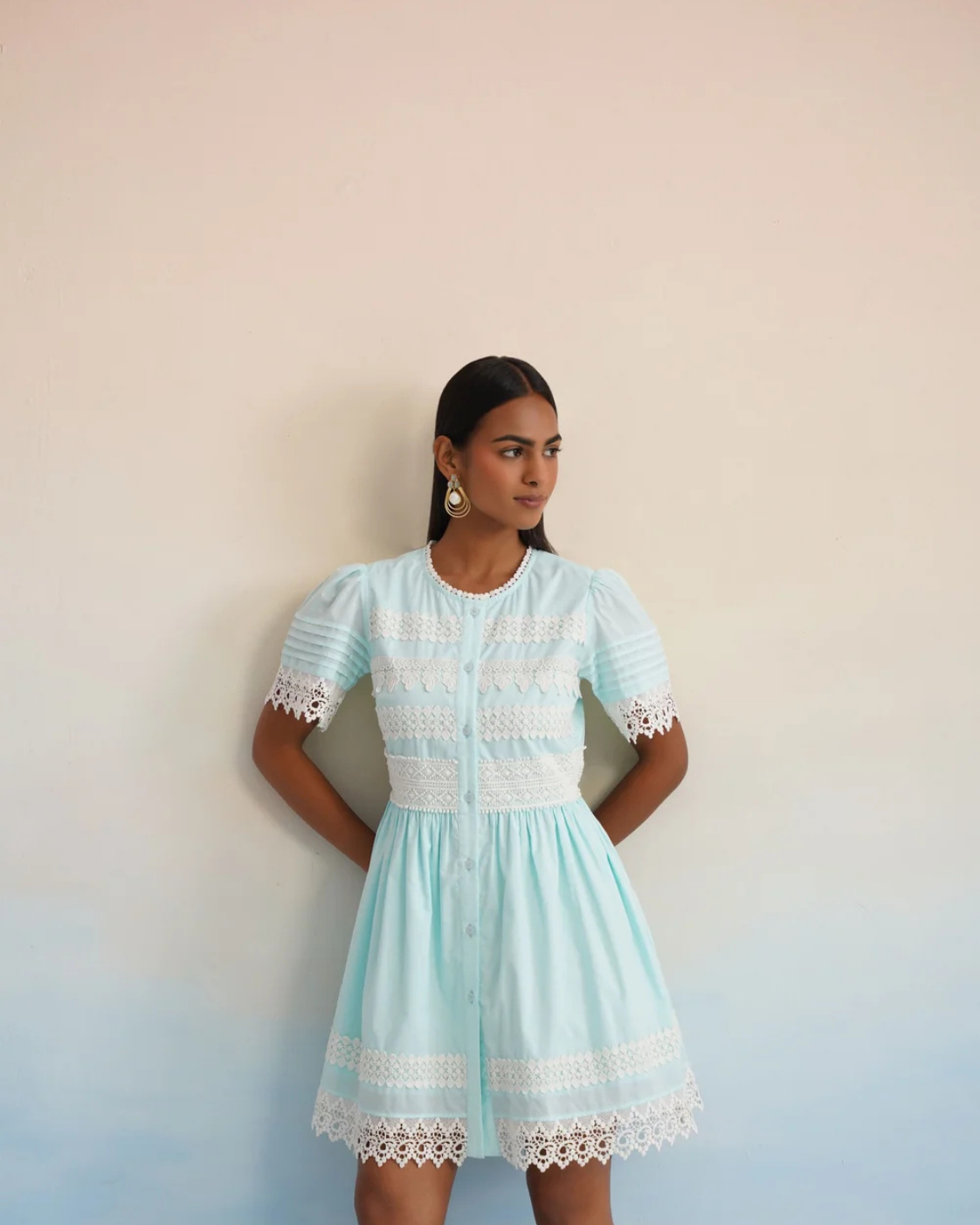 The Bluebell Lace Mini Dress