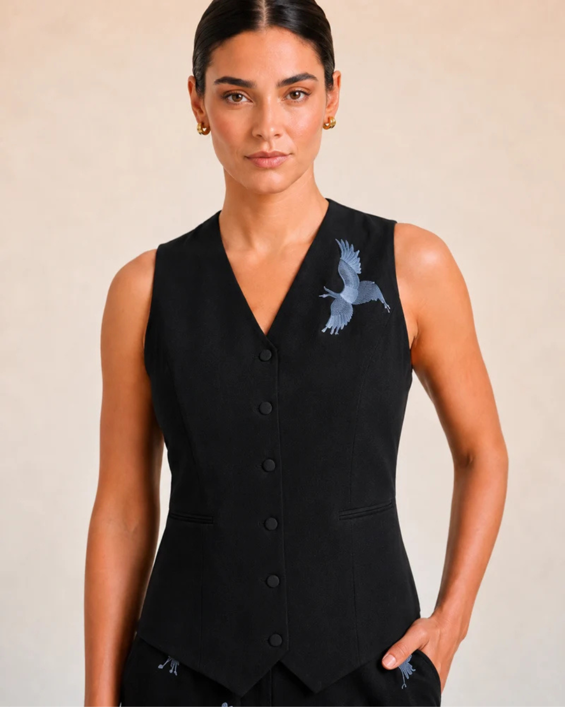 Bulevar Blossom - The Orion Noir Crane Vest Set