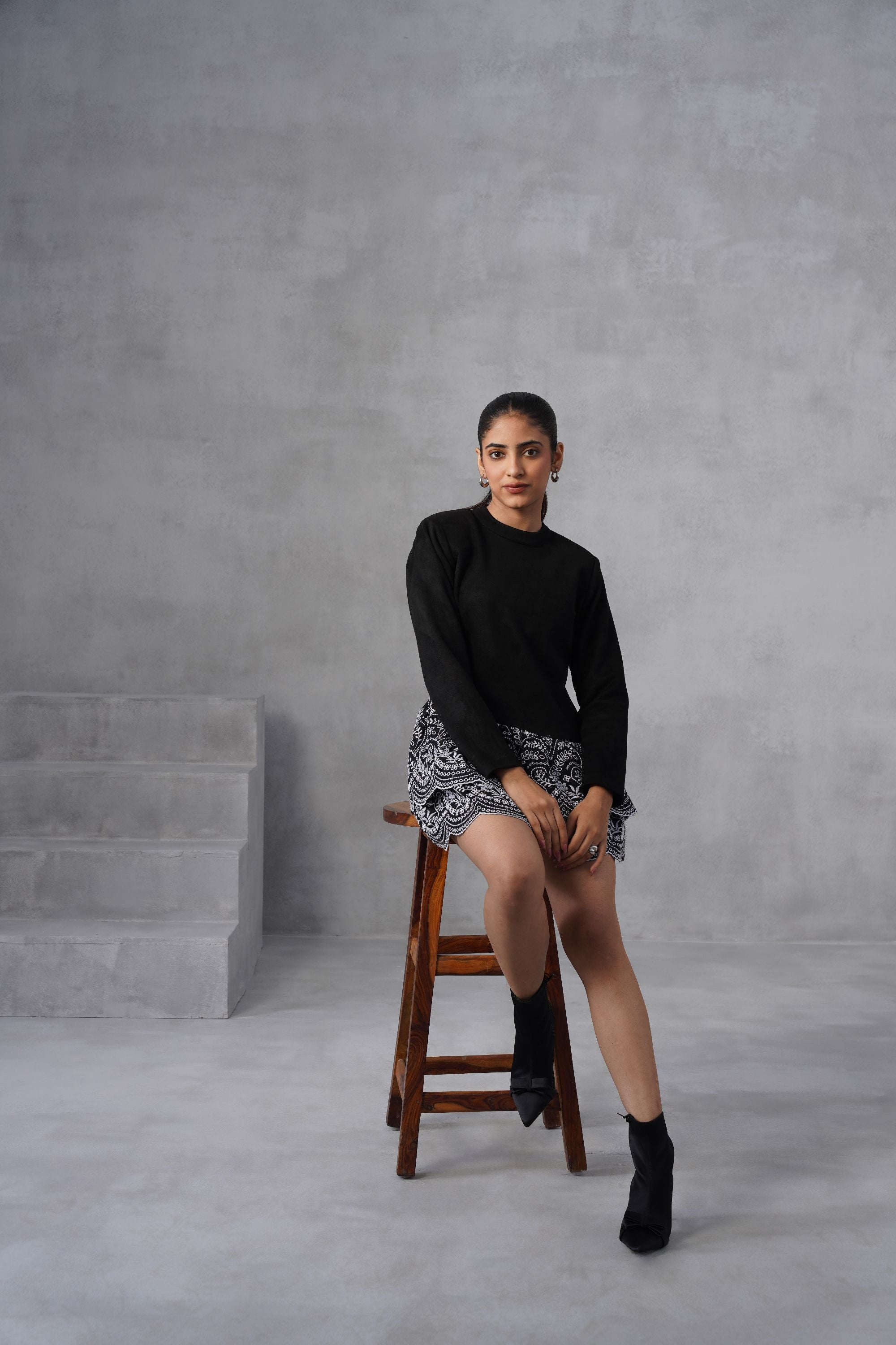 The Noir Filigree Mini Dress