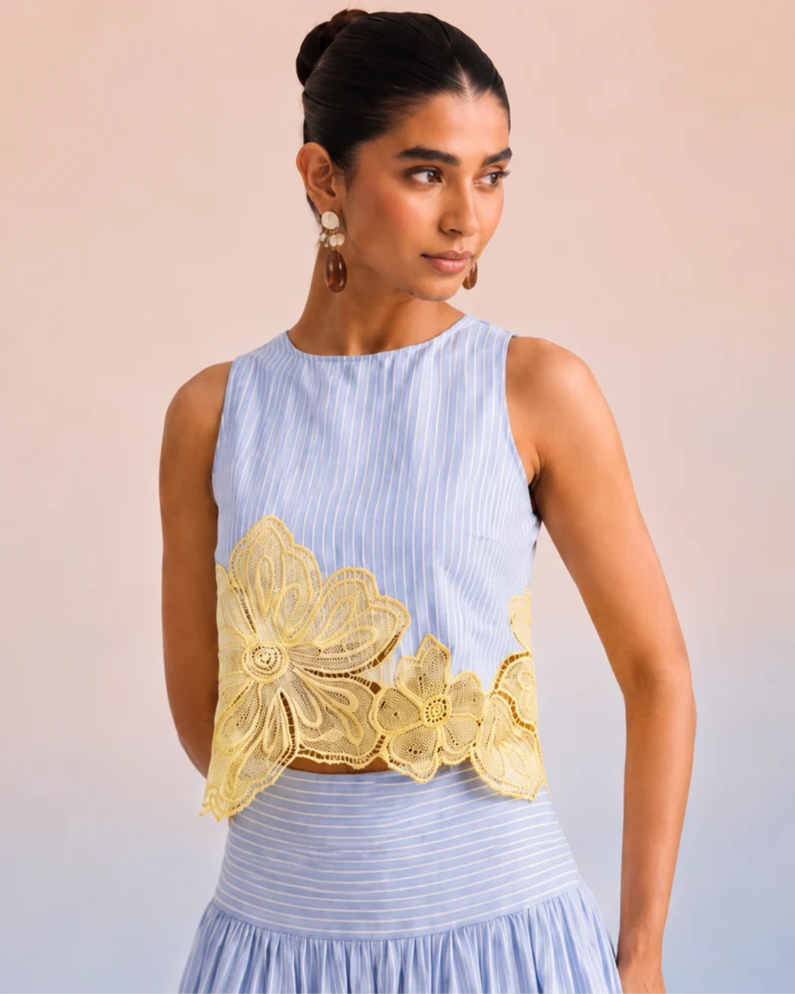 Bulevar Blossom - The Amalfi Striped & Lemon Appliqué Skirt Set