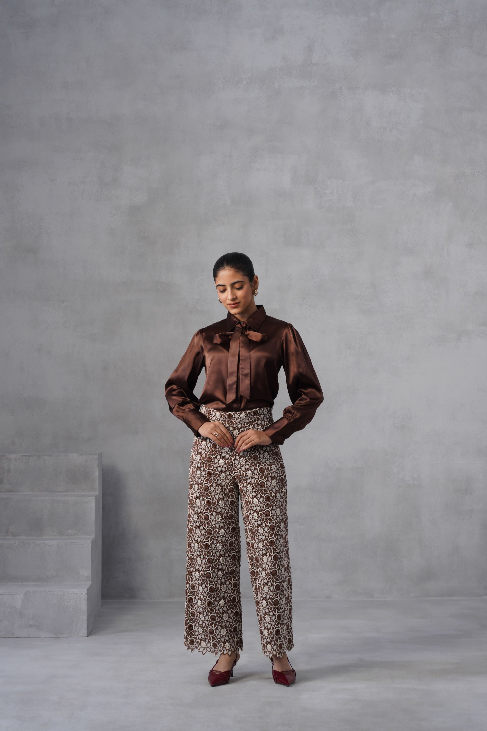 Brown Bow Co-ord Set