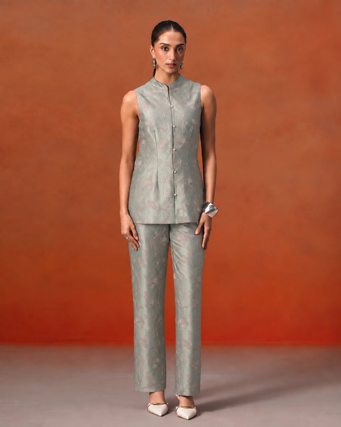 The Lumière Edit - The Liana Sage & Blush Satin Top Set