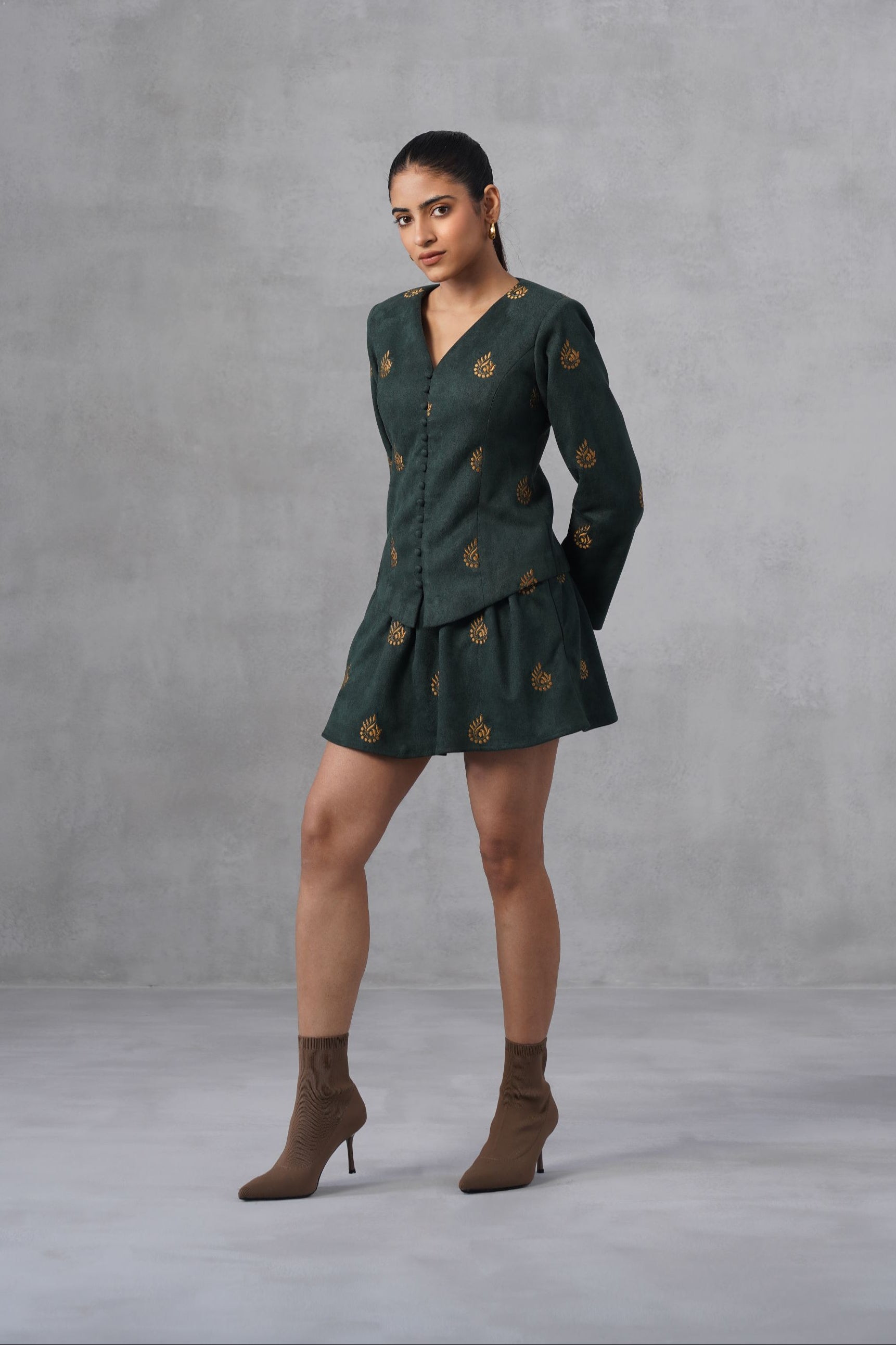 Emerald Bloom Mini Skort