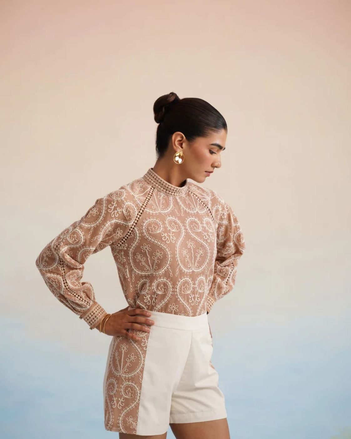 The Sahara Embroidered Top & Short Set