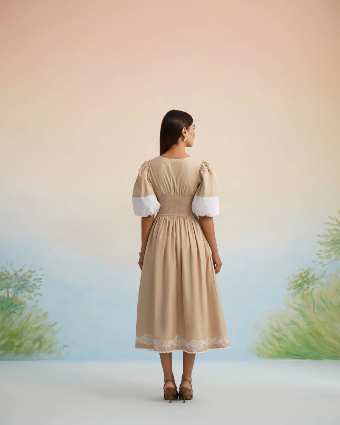 The Sand Embroidered Midi Dress