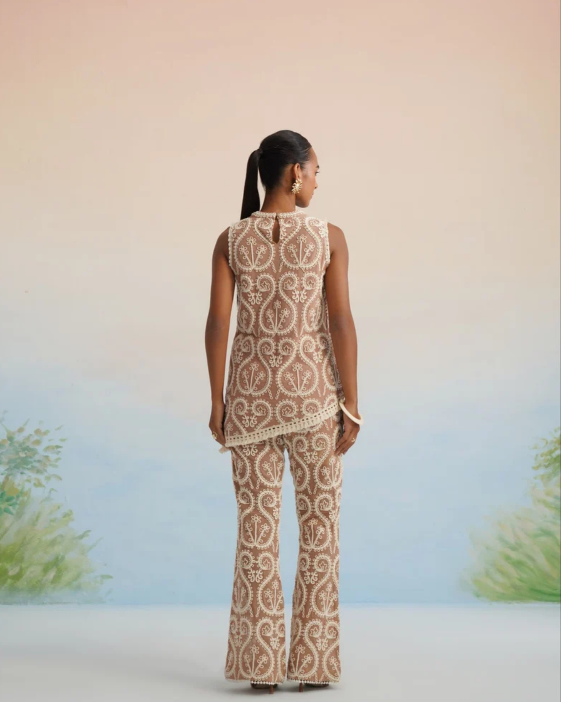 The Nomad Paisley Embroidered Pant Set
