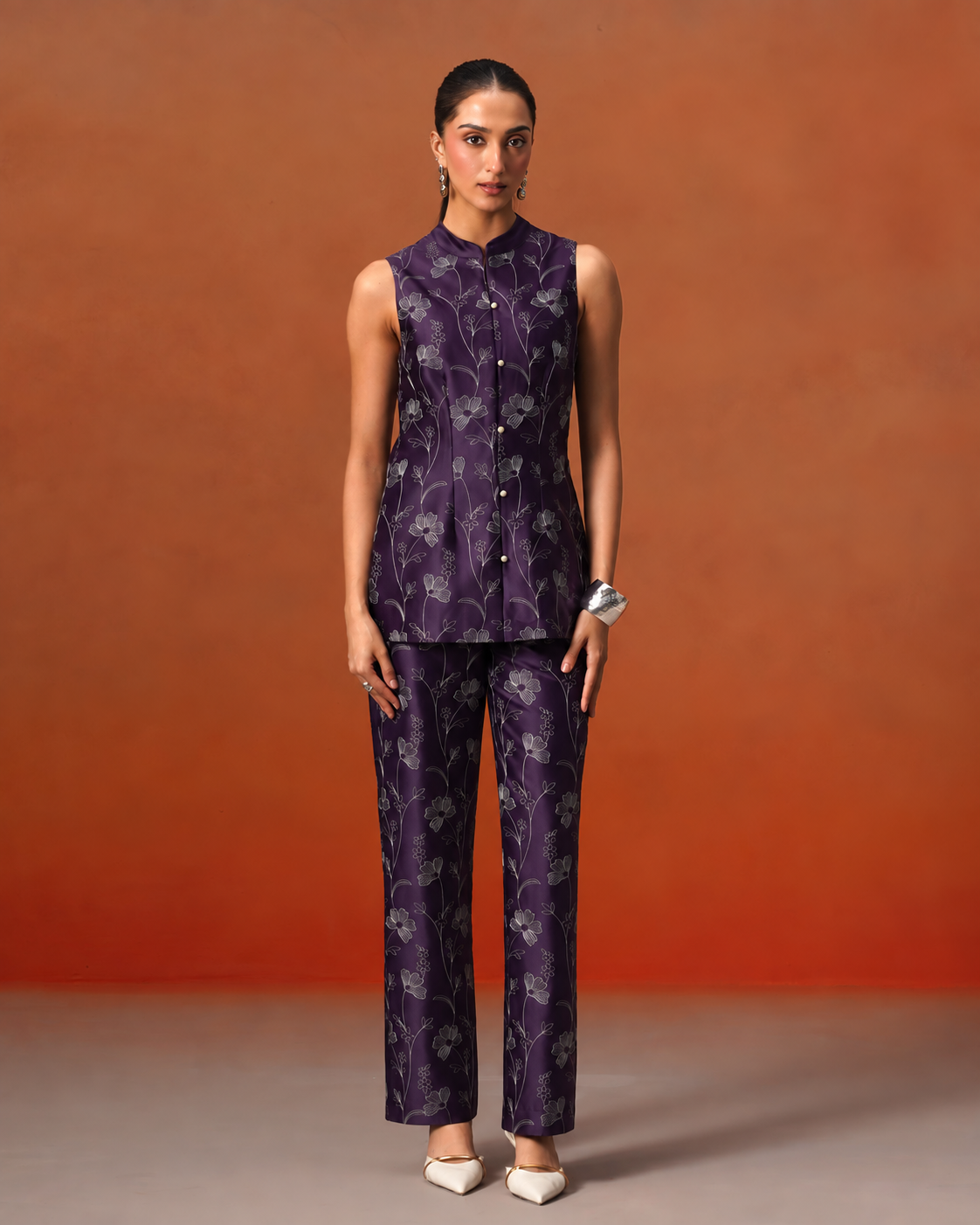 The Lumière Edit - The Seraphina Plum & Sage Satin Top Set