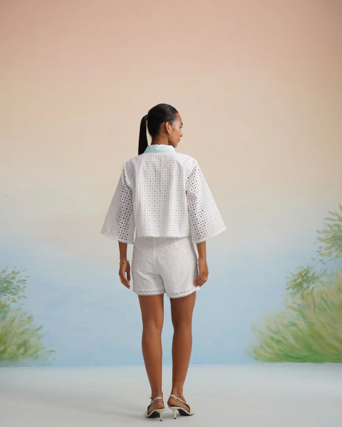 Bulevar Blossom - The Amalfi Aqua-Trim Cutwork Short Set
