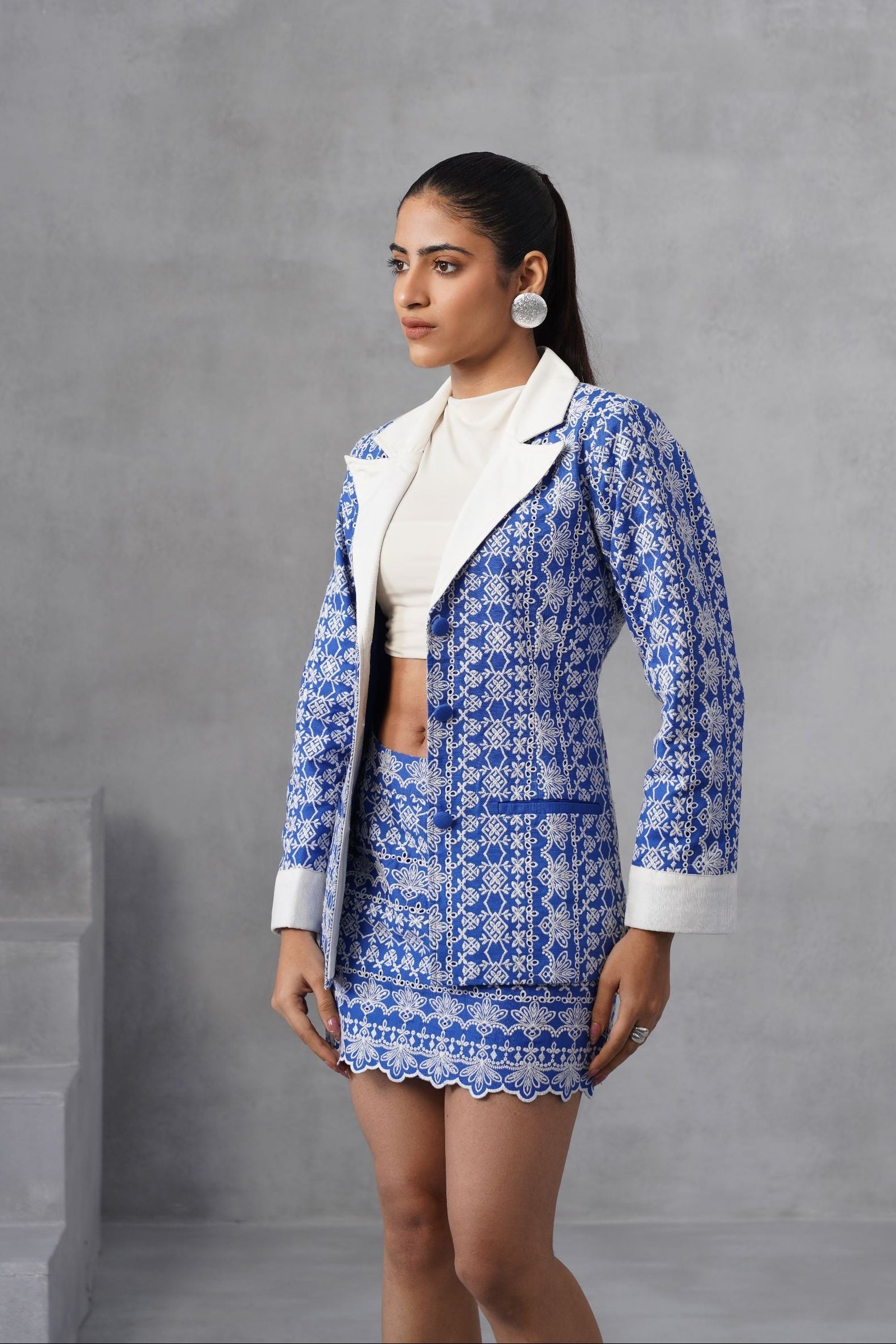 Blue Lattice Jacket