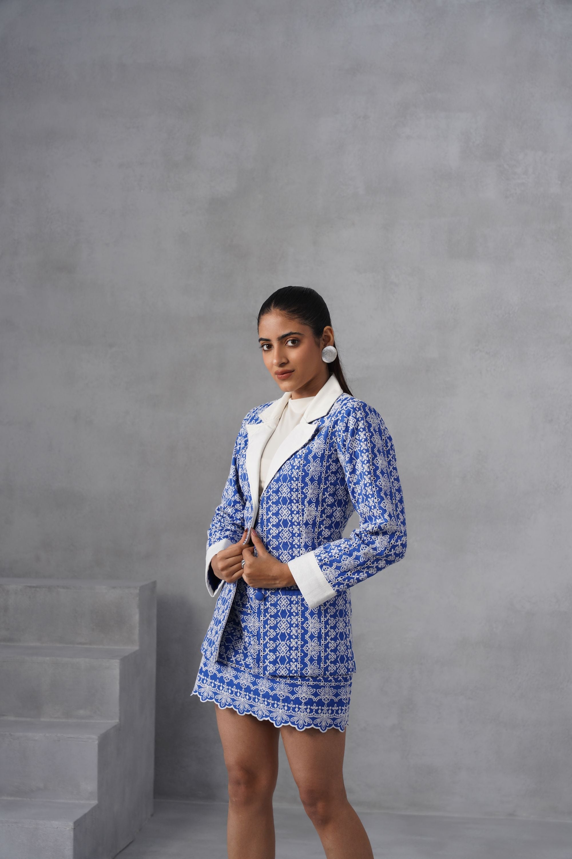 Blue Lattice Jacket