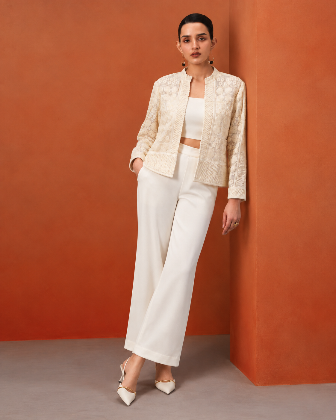 The Lumière Edit - The Celine Ivory Three-Piece Jacket Set