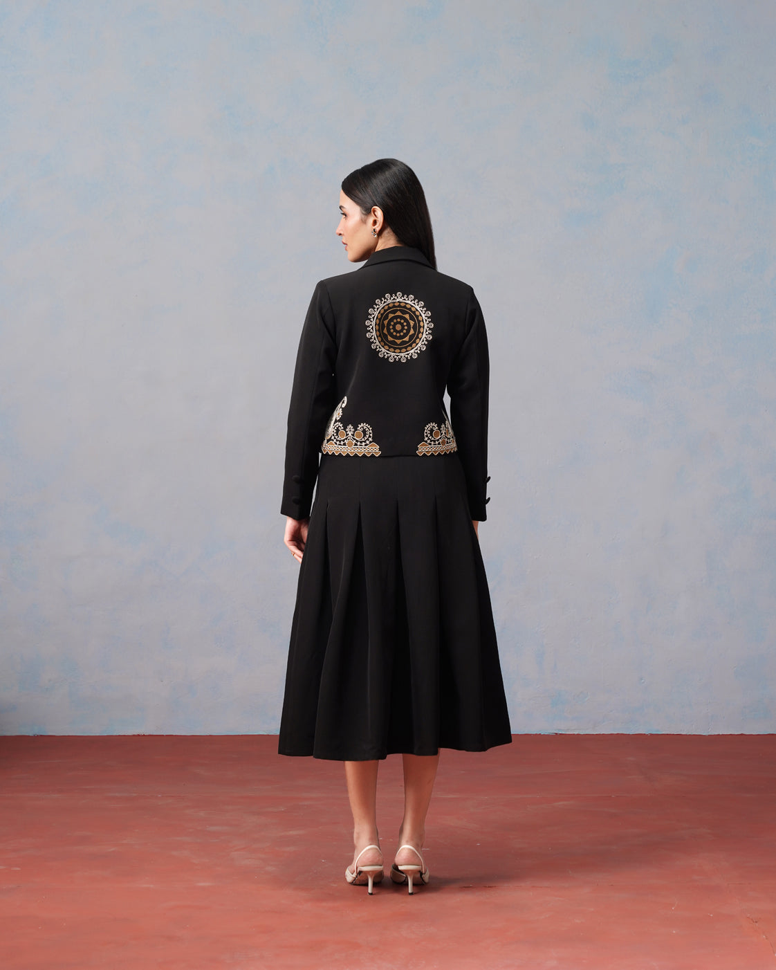 The Lumière Edit - The Freya Gilded Embroidered Blazer & Pleated Skirt Set