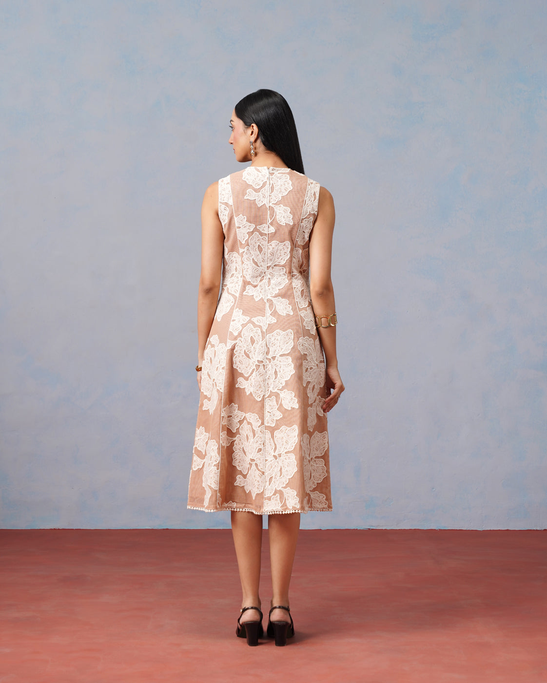 The Lumière Edit - The Elise Raschel Appliqué Cotton Net Dress