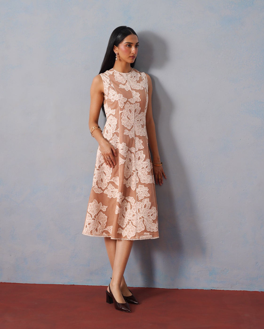 The Lumière Edit - The Elise Raschel Appliqué Cotton Net Dress