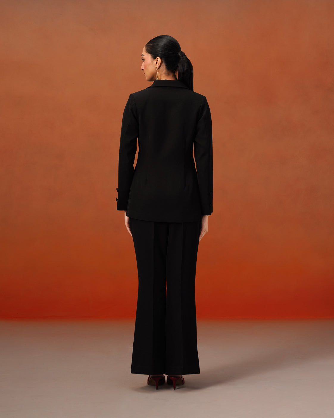 The Freya Black Embroidered Blazer & Trouser Set