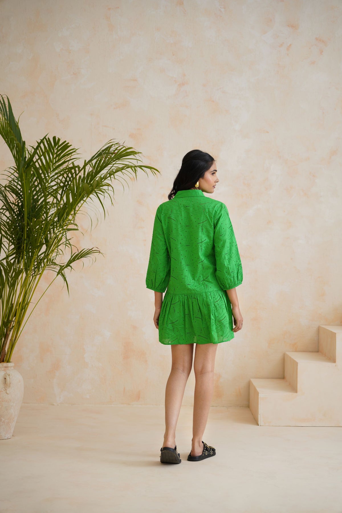 Meadow Breeze Schiffli Green Dress
