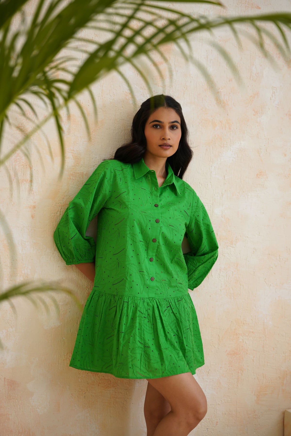 Meadow Breeze Schiffli Green Dress
