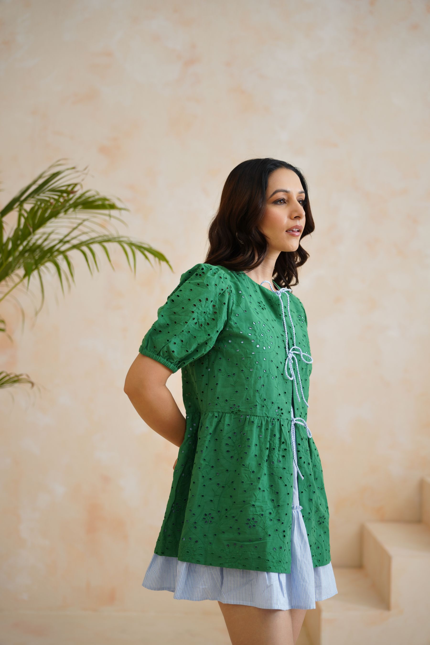 Tropical Oasis - The Meadow Breeze Schiffli Layered Dress Set