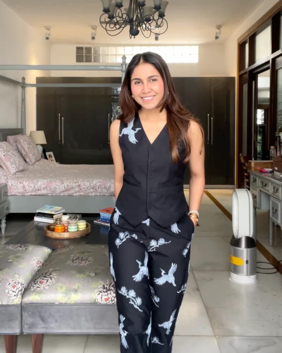 Punanya Virmani in The Orion Noir Crane Vest Set