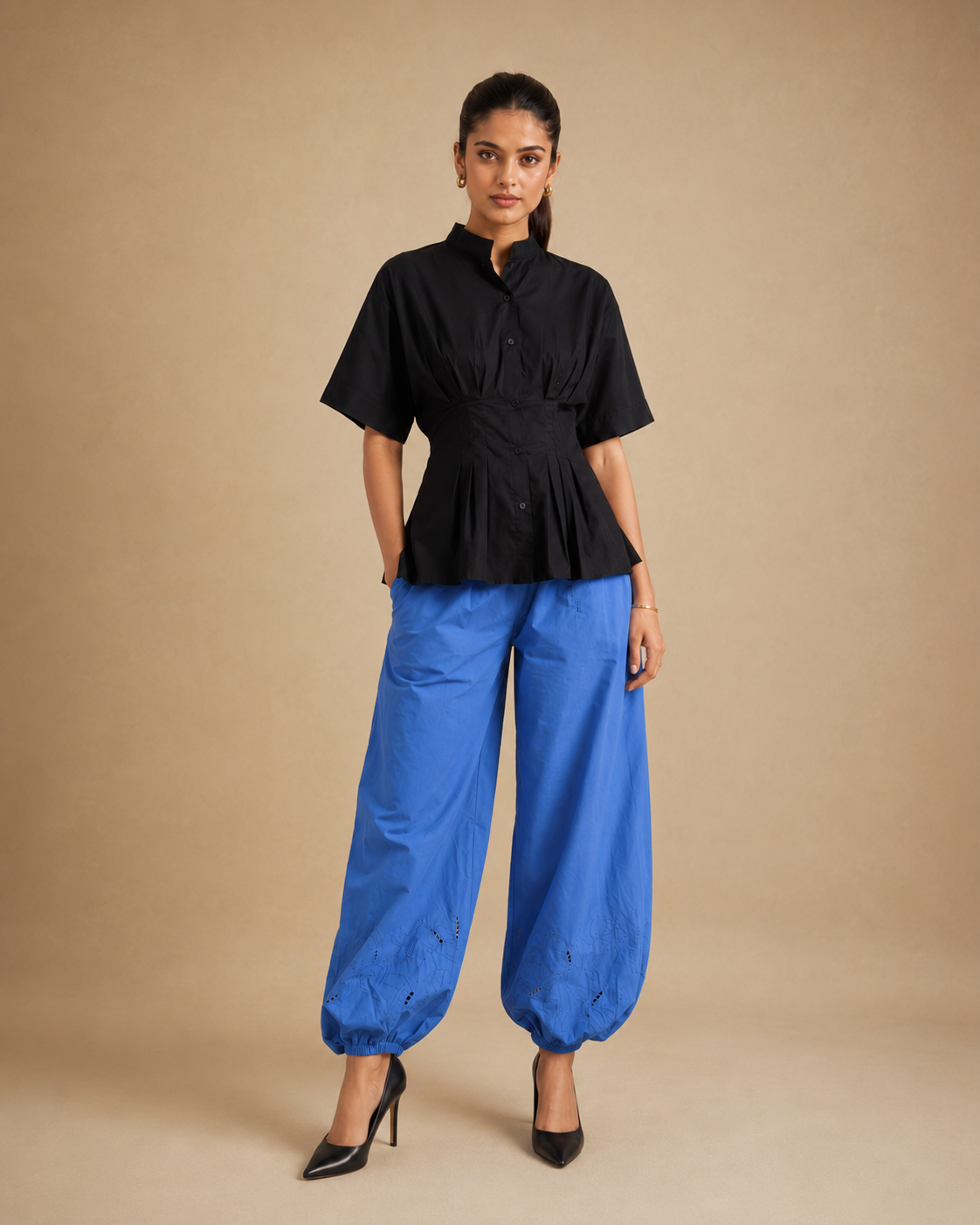 Sunset Soiree - The Celine Onyx & Cobalt Embroidered Balloon Set