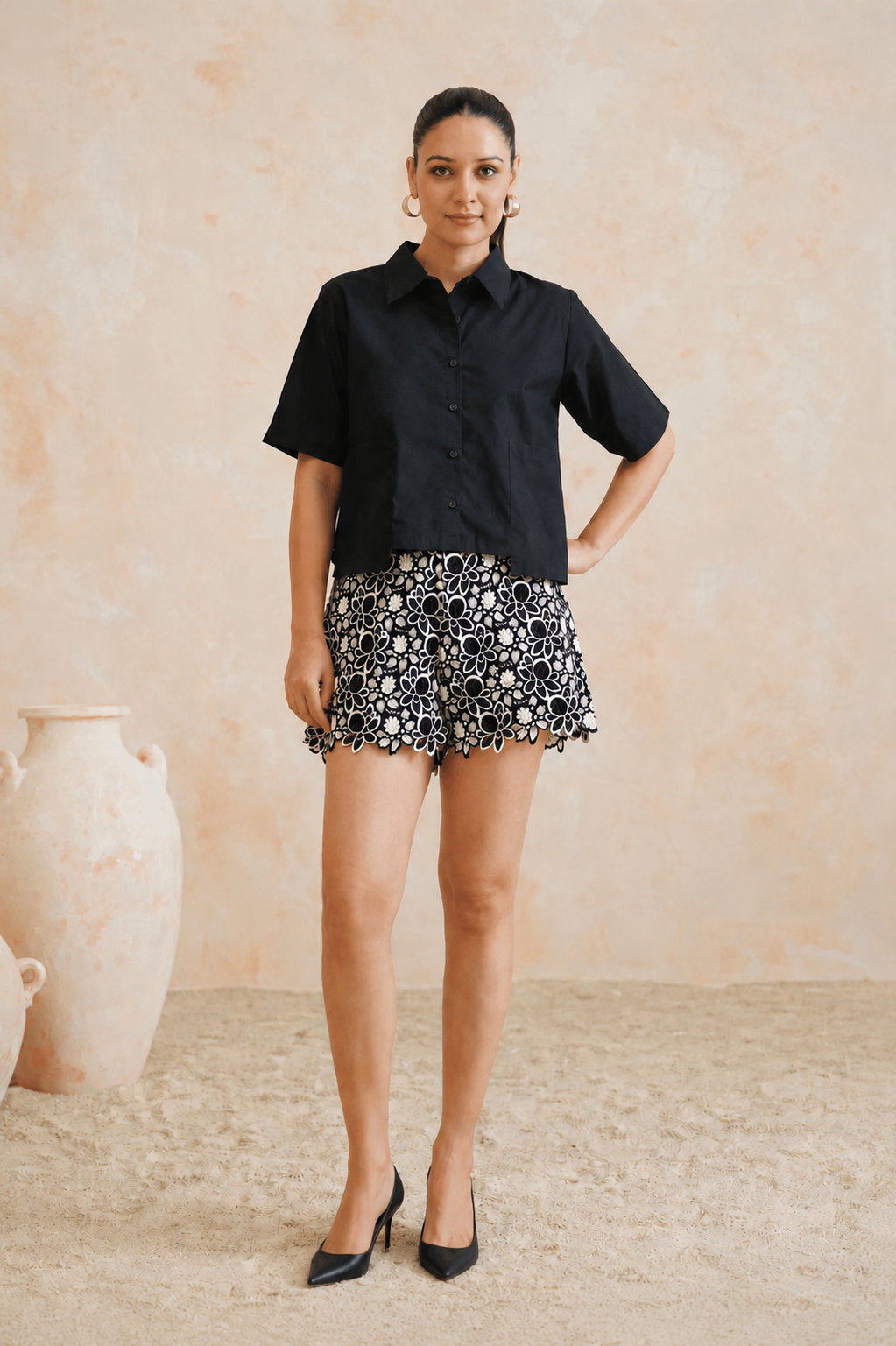Noir Bloom Lace Shorts