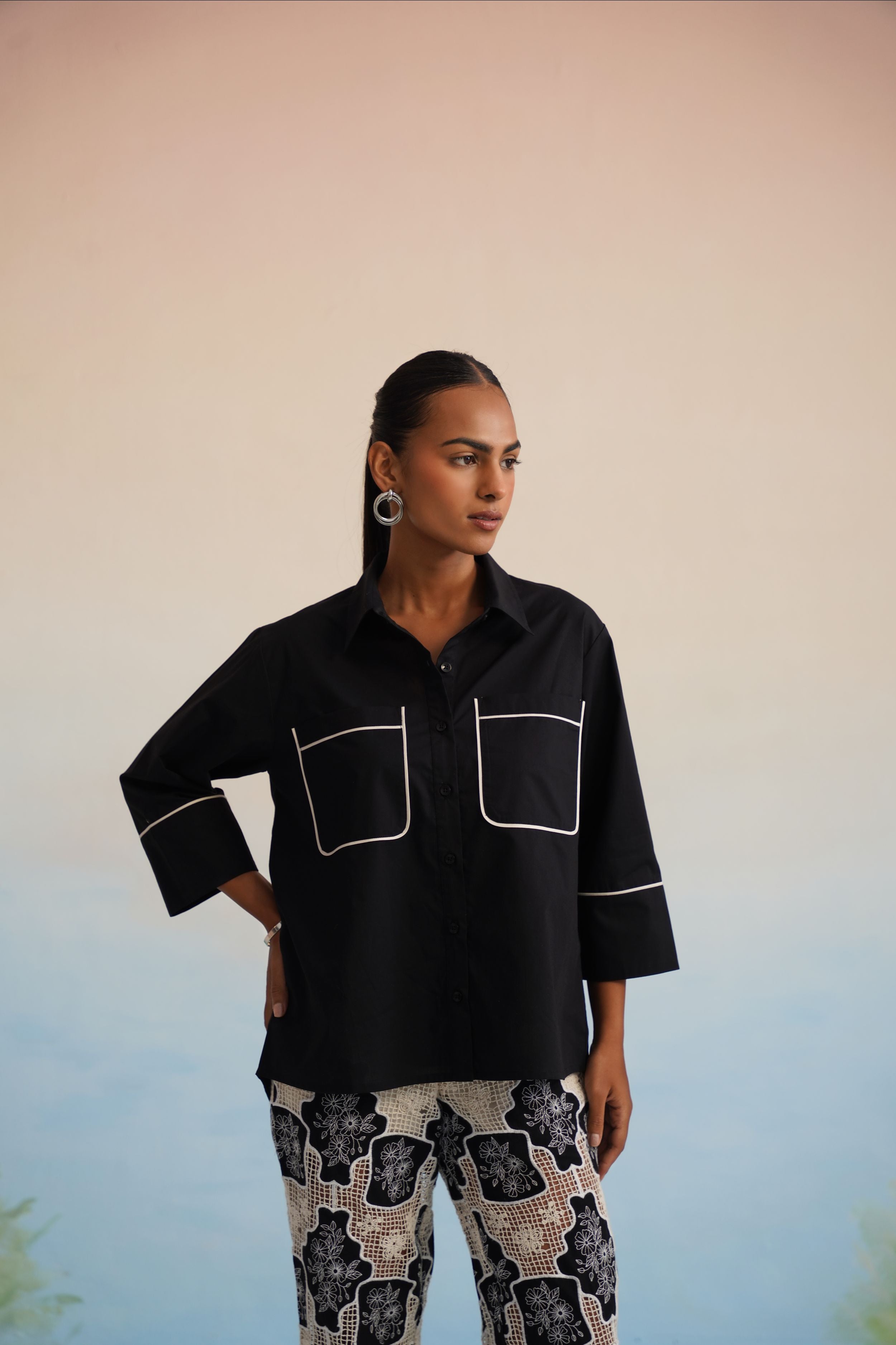 The Onyx Contrast-Piped Shirt