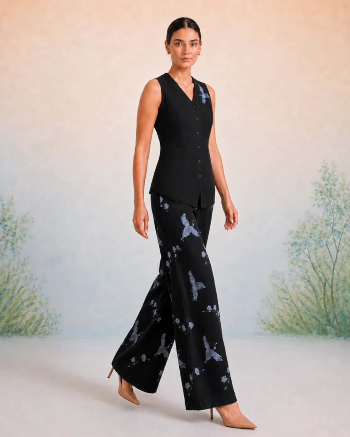 Bulevar Blossom - The Orion Noir Crane Vest Set