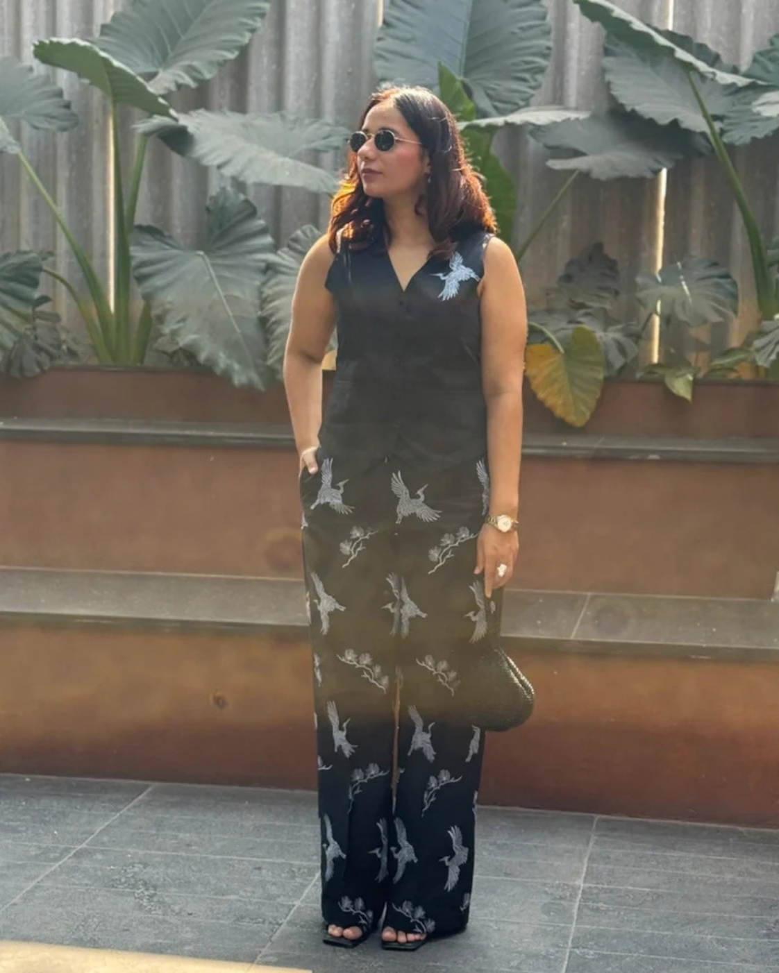 Deepika Kewalramani in The Orion Noir Crane Vest Set