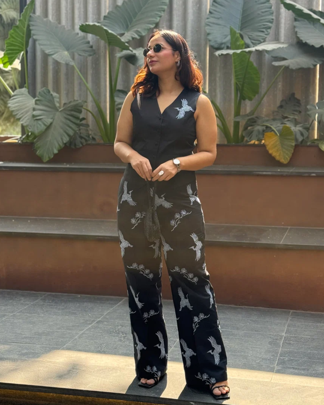 Deepika Kewalramani in The Orion Noir Crane Vest Set