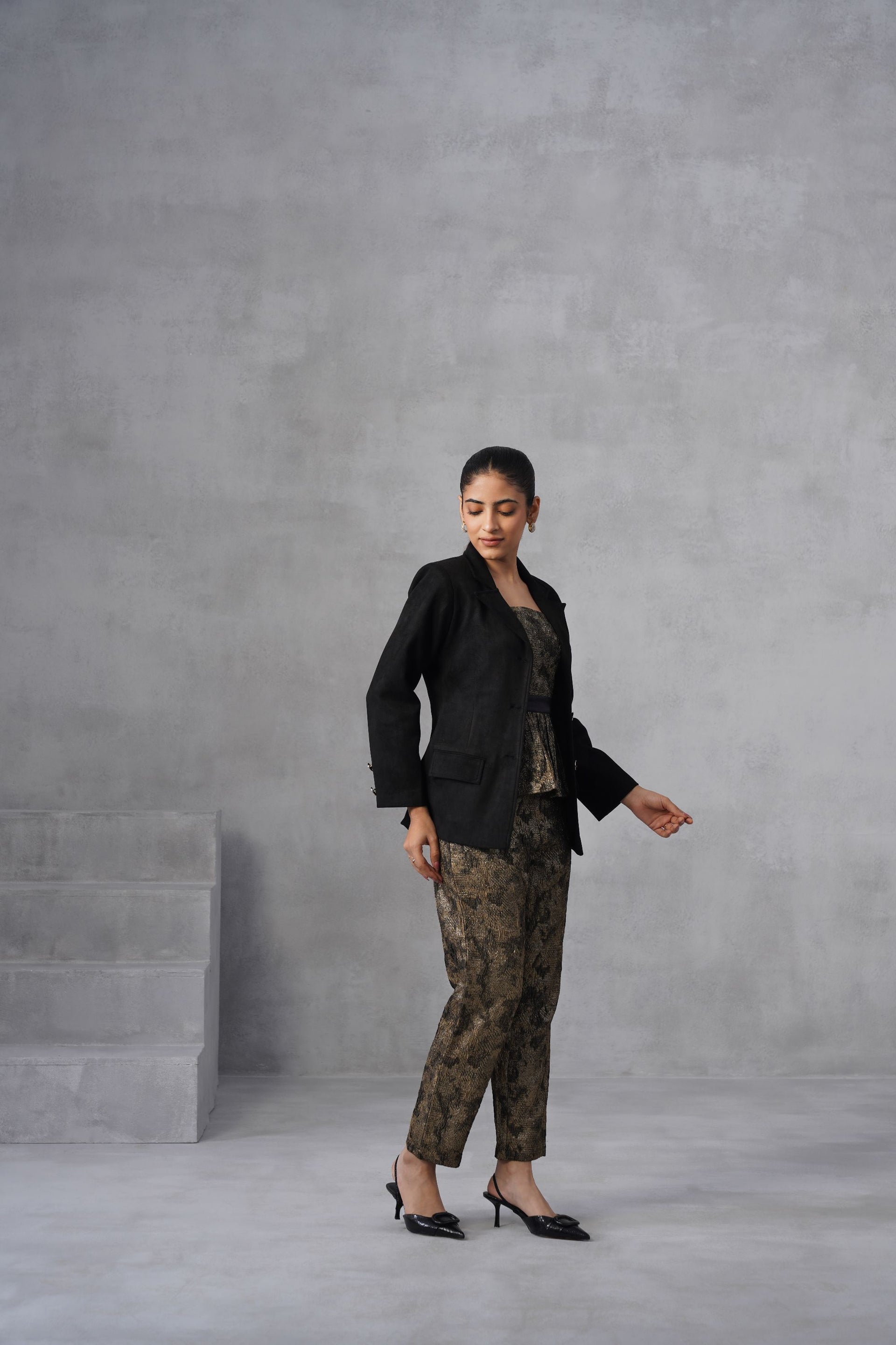 Midnight Bronze Peplum Co-ord Set