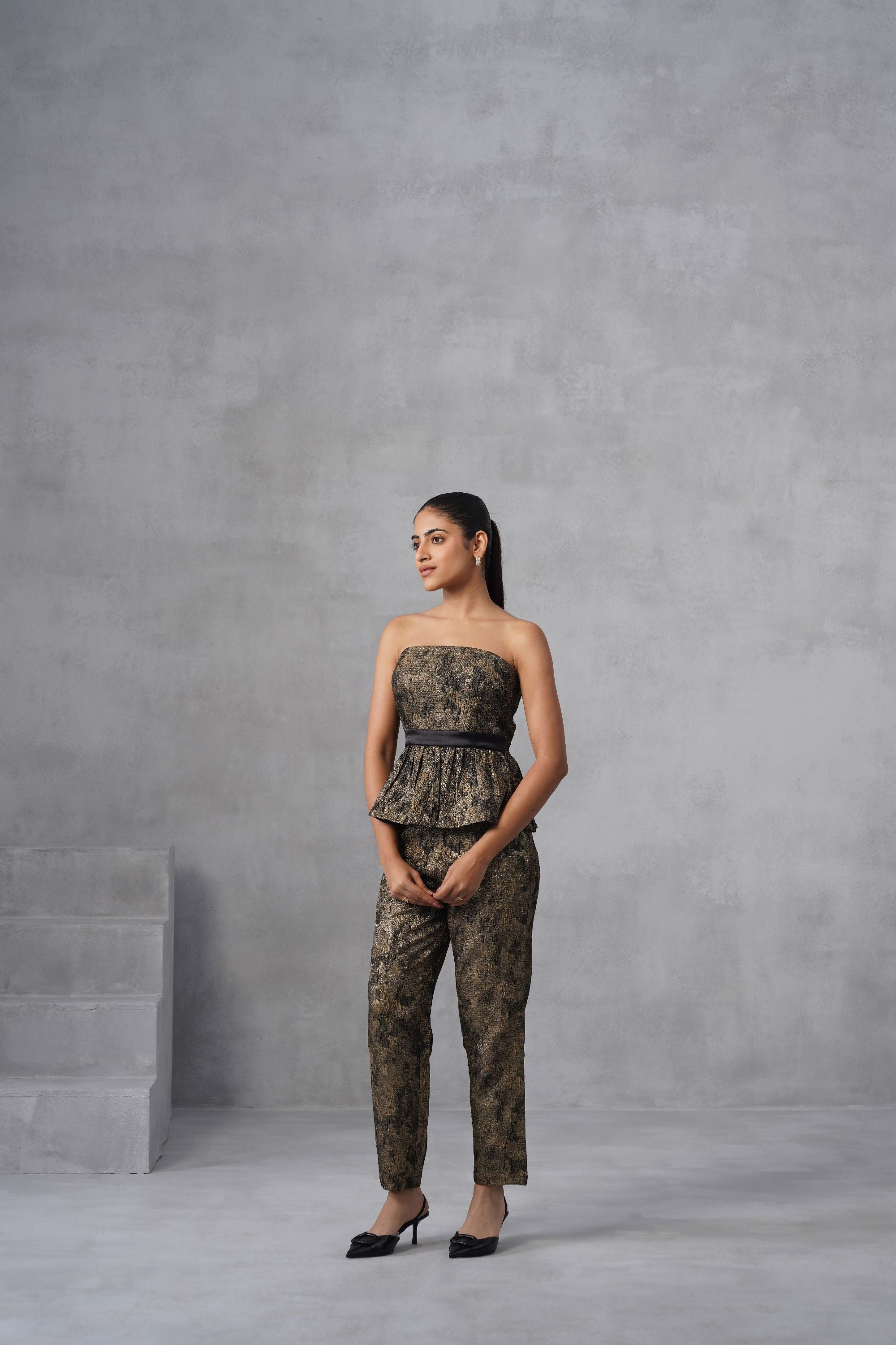 Midnight Bronze Peplum Co-ord Set