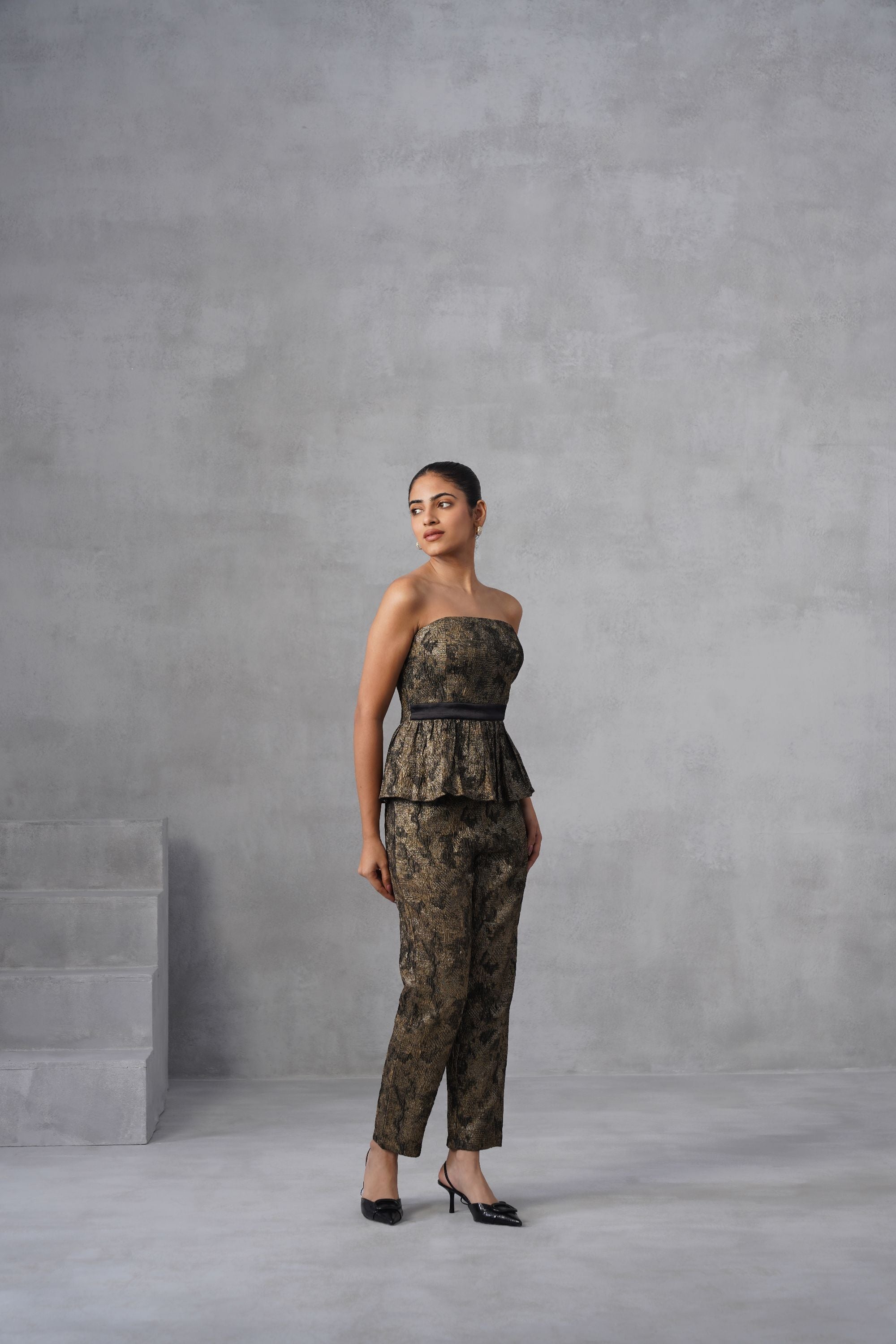 Midnight Bronze Peplum Co-ord Set