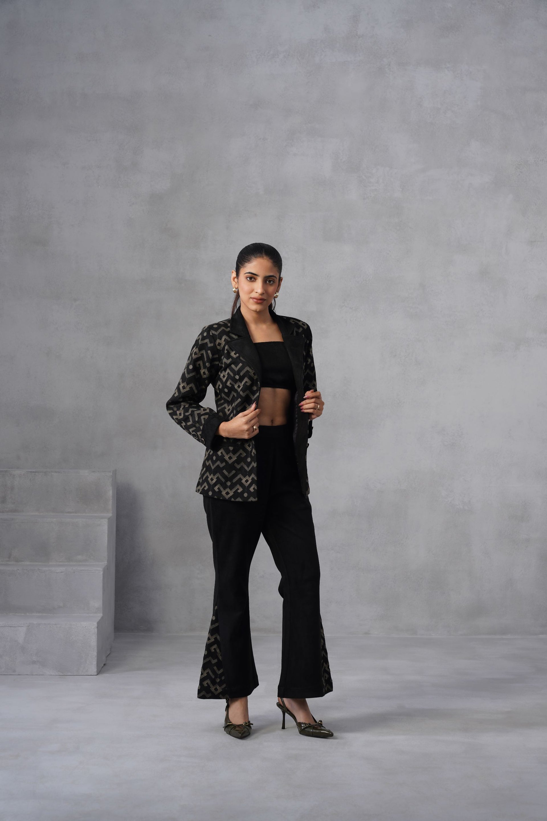 Geometric Thread Embroidery Co-ord Set