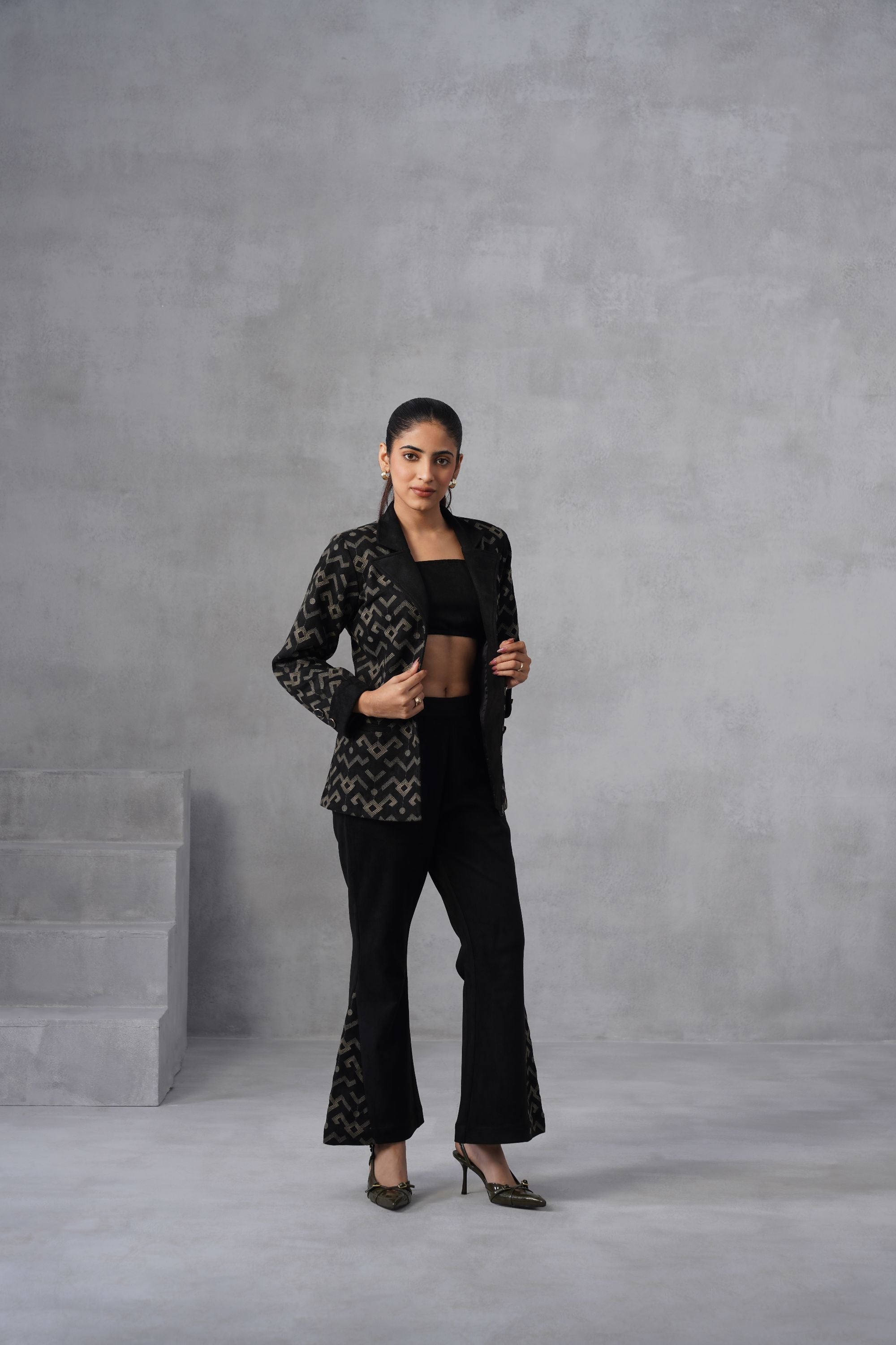 Geometric Thread Embroidery Co-ord Set