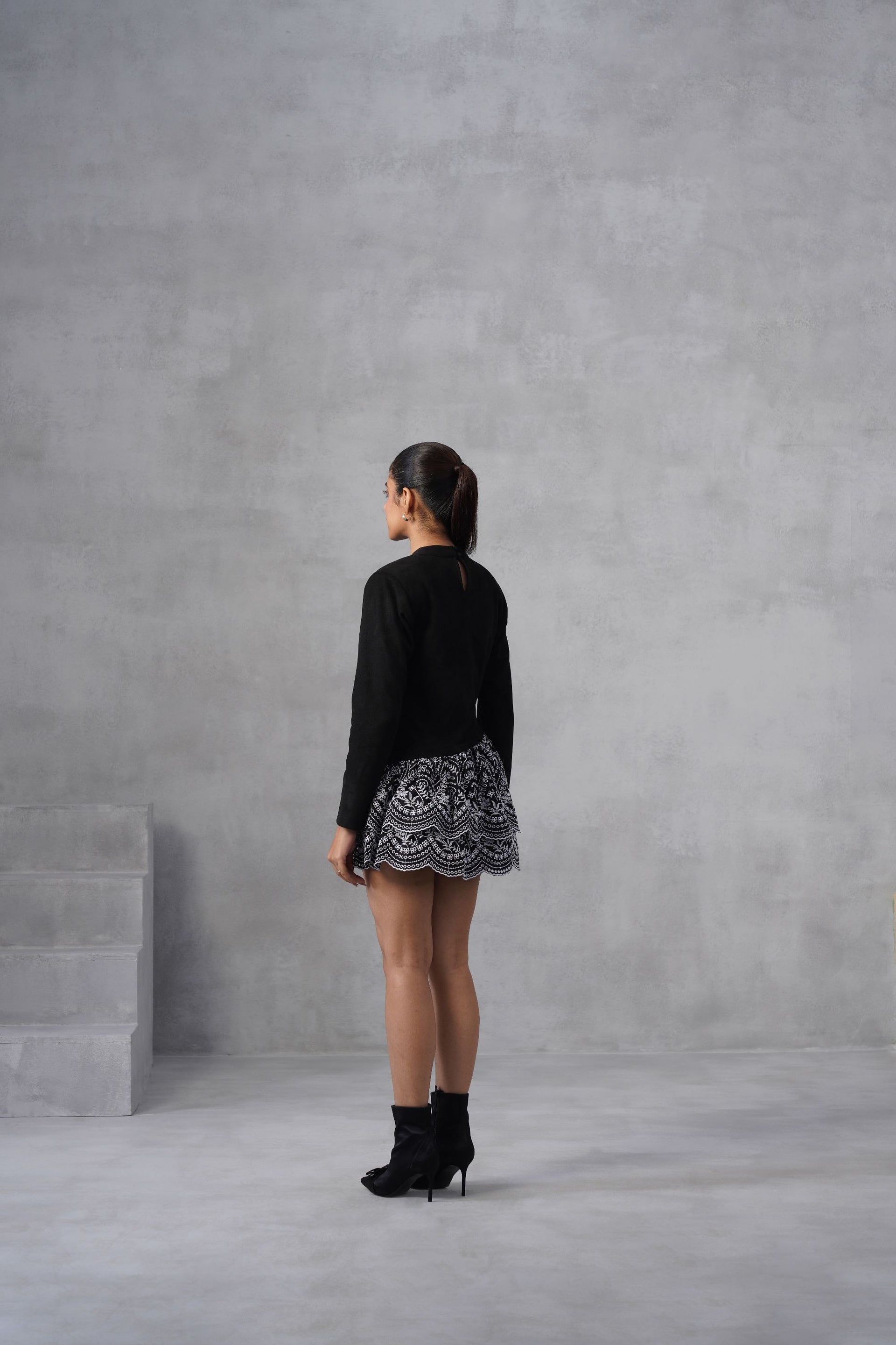 The Noir Filigree Mini Dress