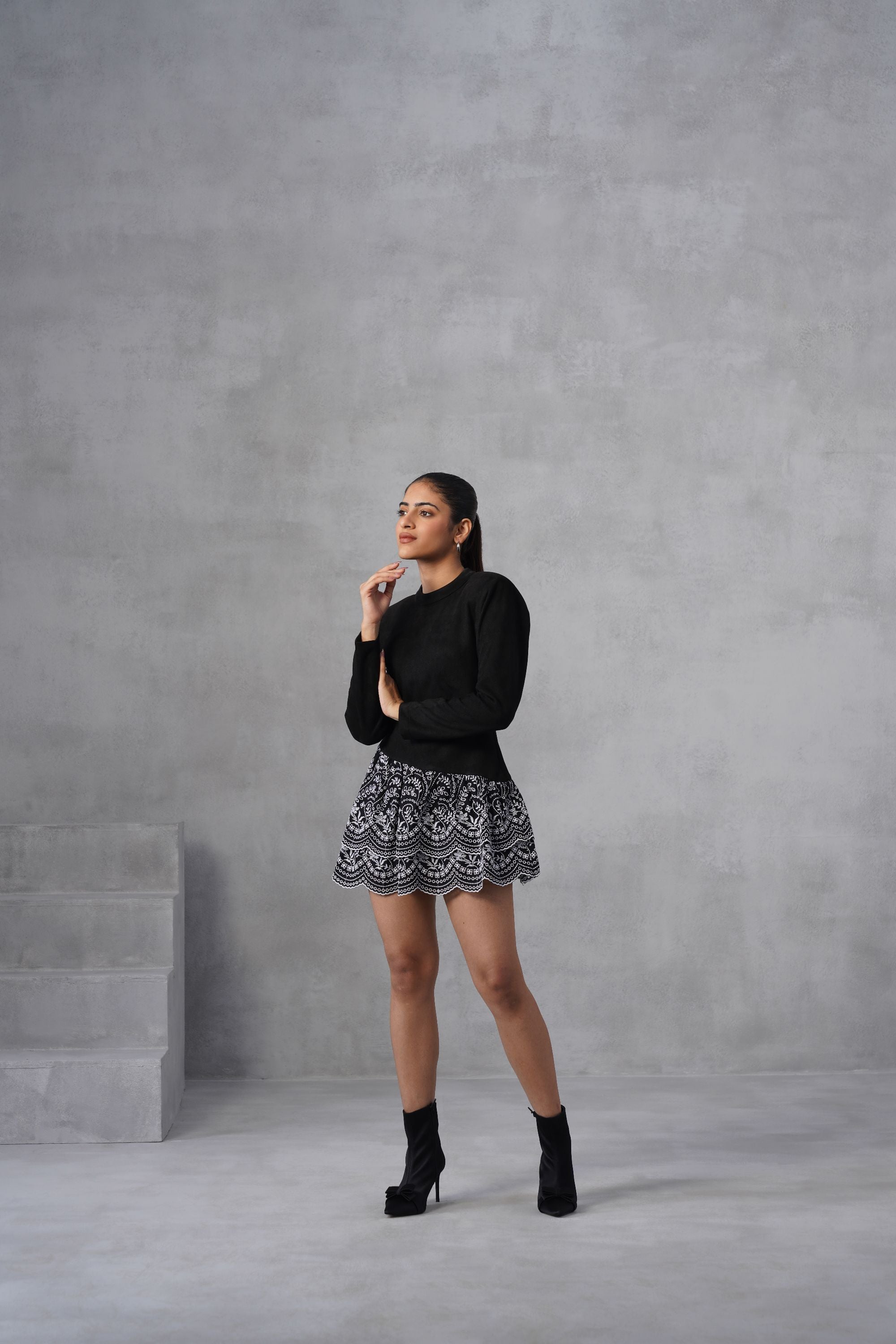 The Noir Filigree Mini Dress