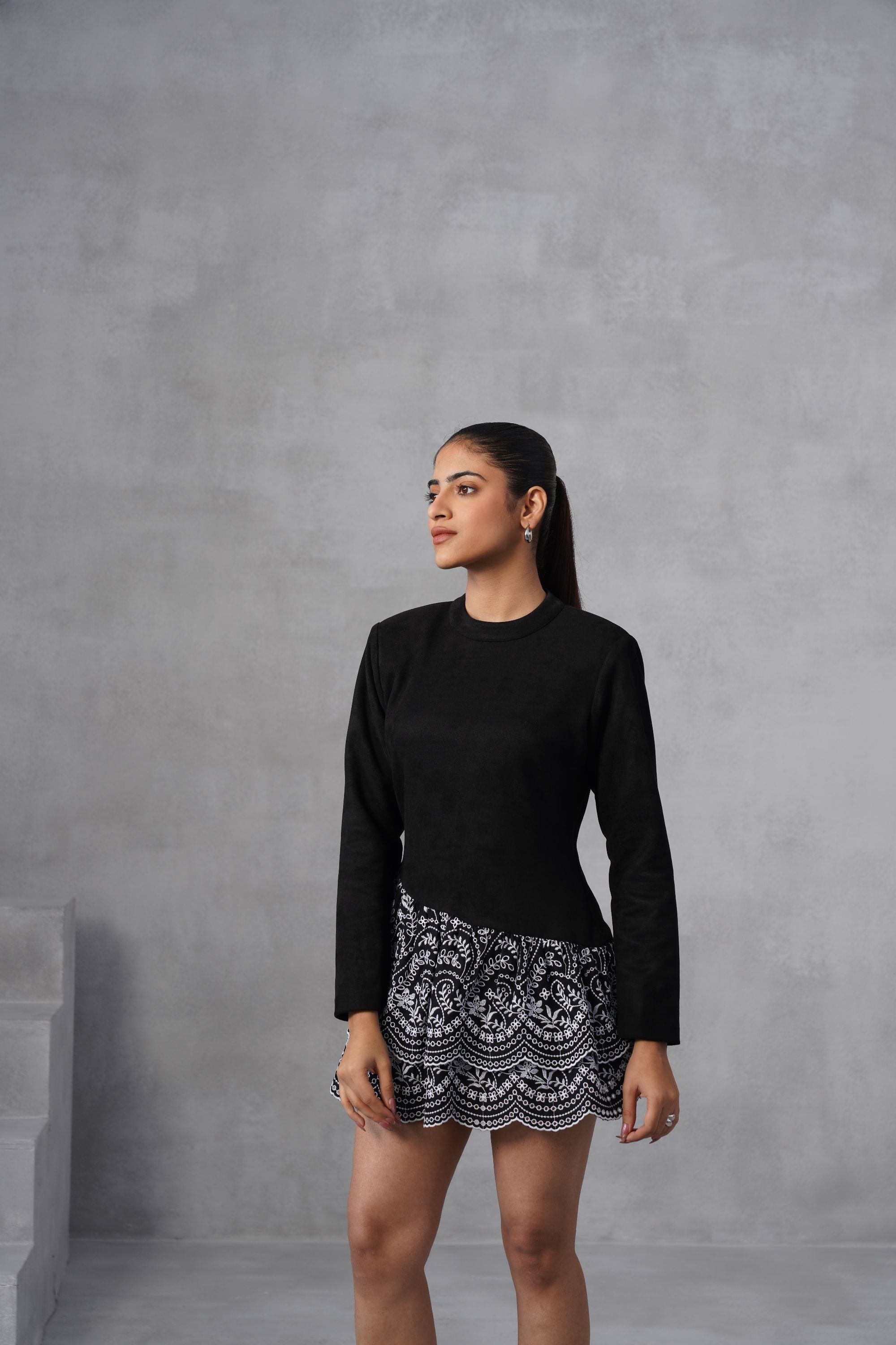 The Noir Filigree Mini Dress