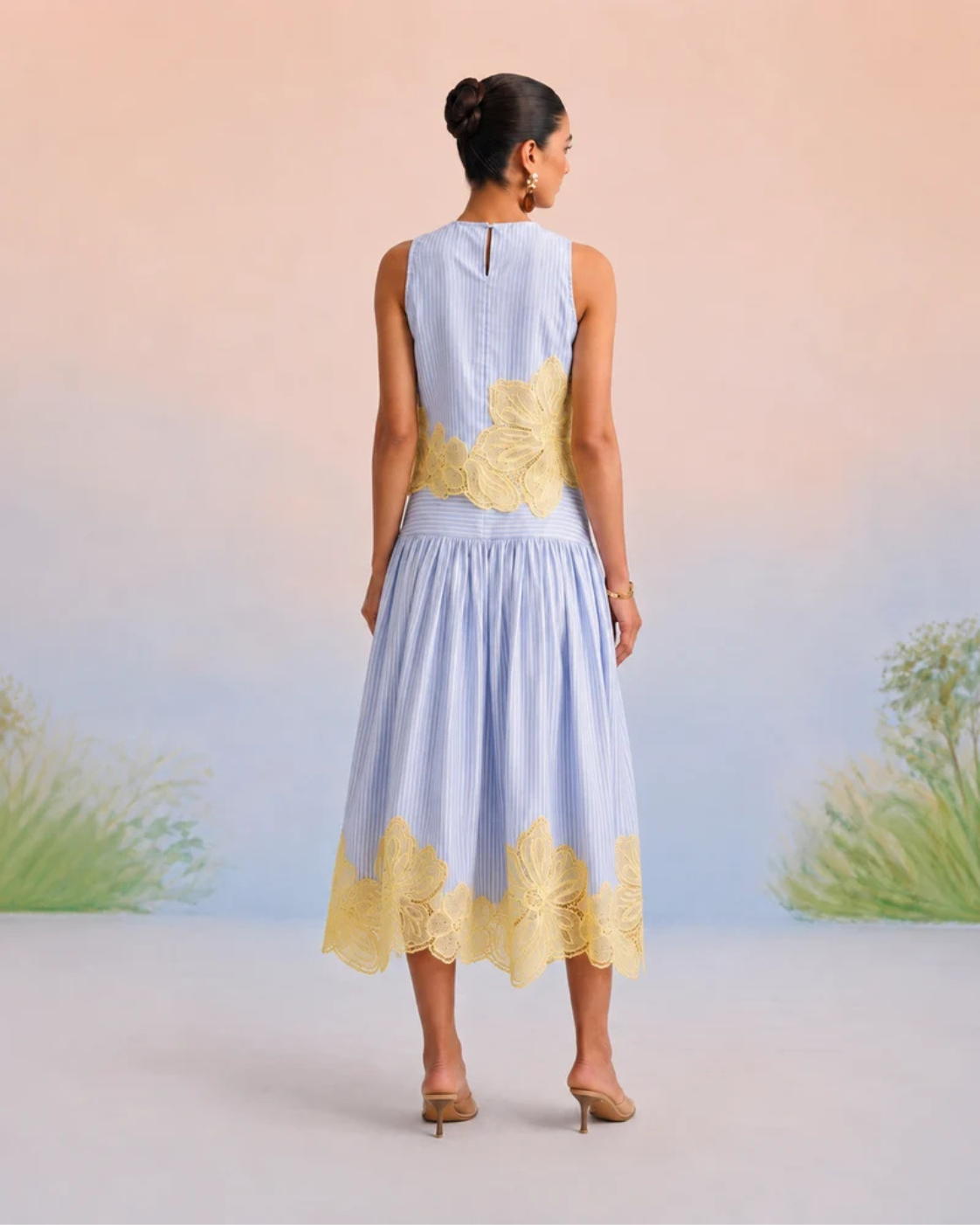 Bulevar Blossom - The Amalfi Striped & Lemon Appliqué Skirt Set
