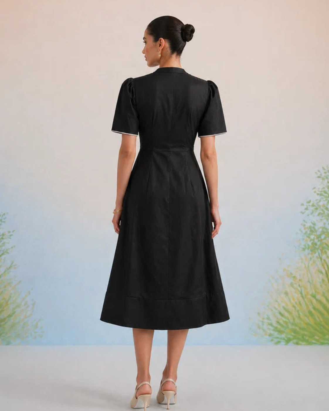 The Verona Monochrome Floral Appliqué Dress | 24-Hr Dispatch