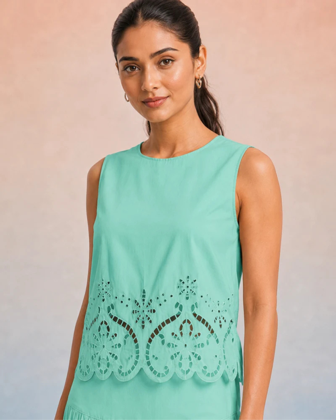 Bulevar Blossom - The Amalfi Mint Cutwork Skirt Set
