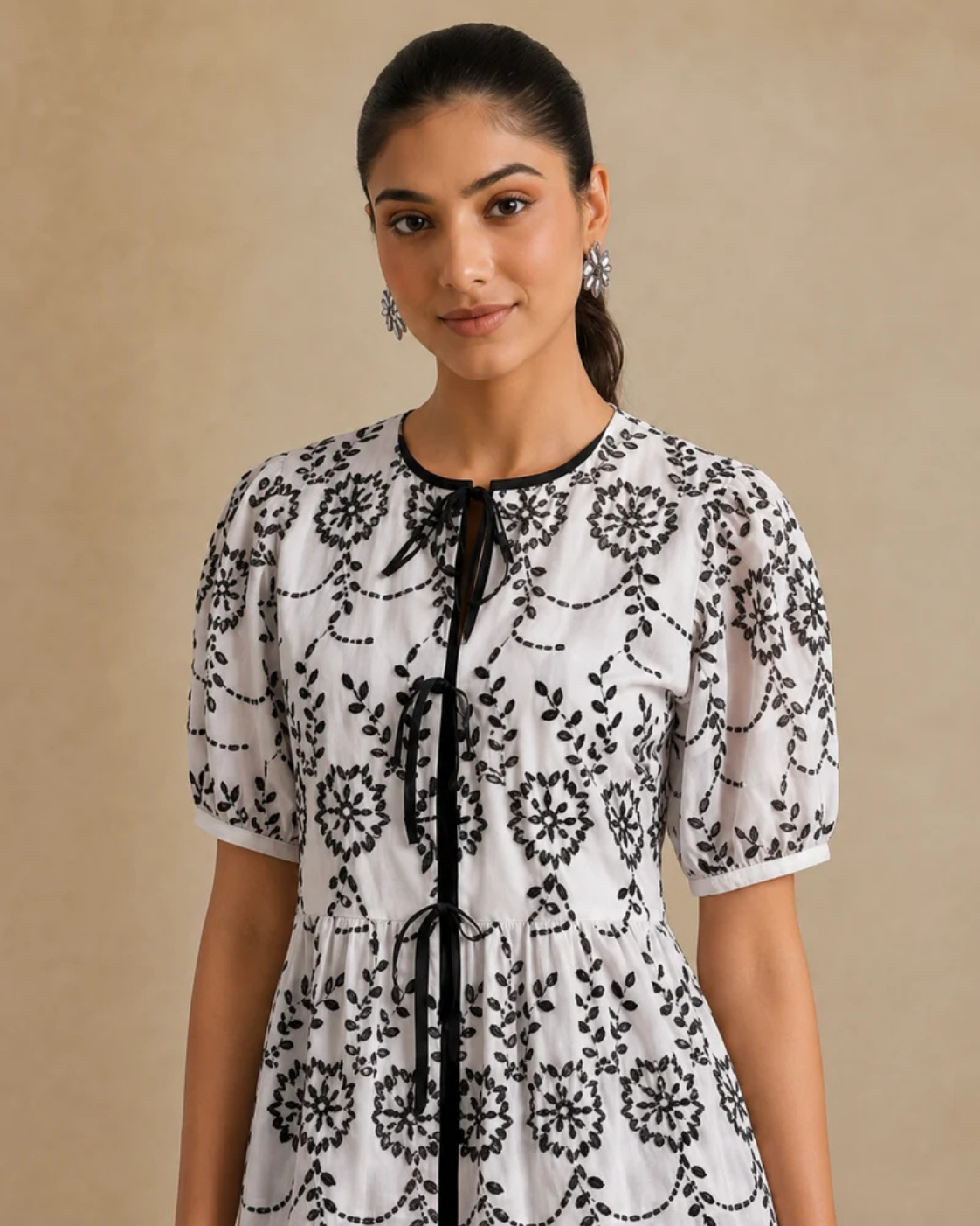 The Colette Monochrome Fit & Flare Dress