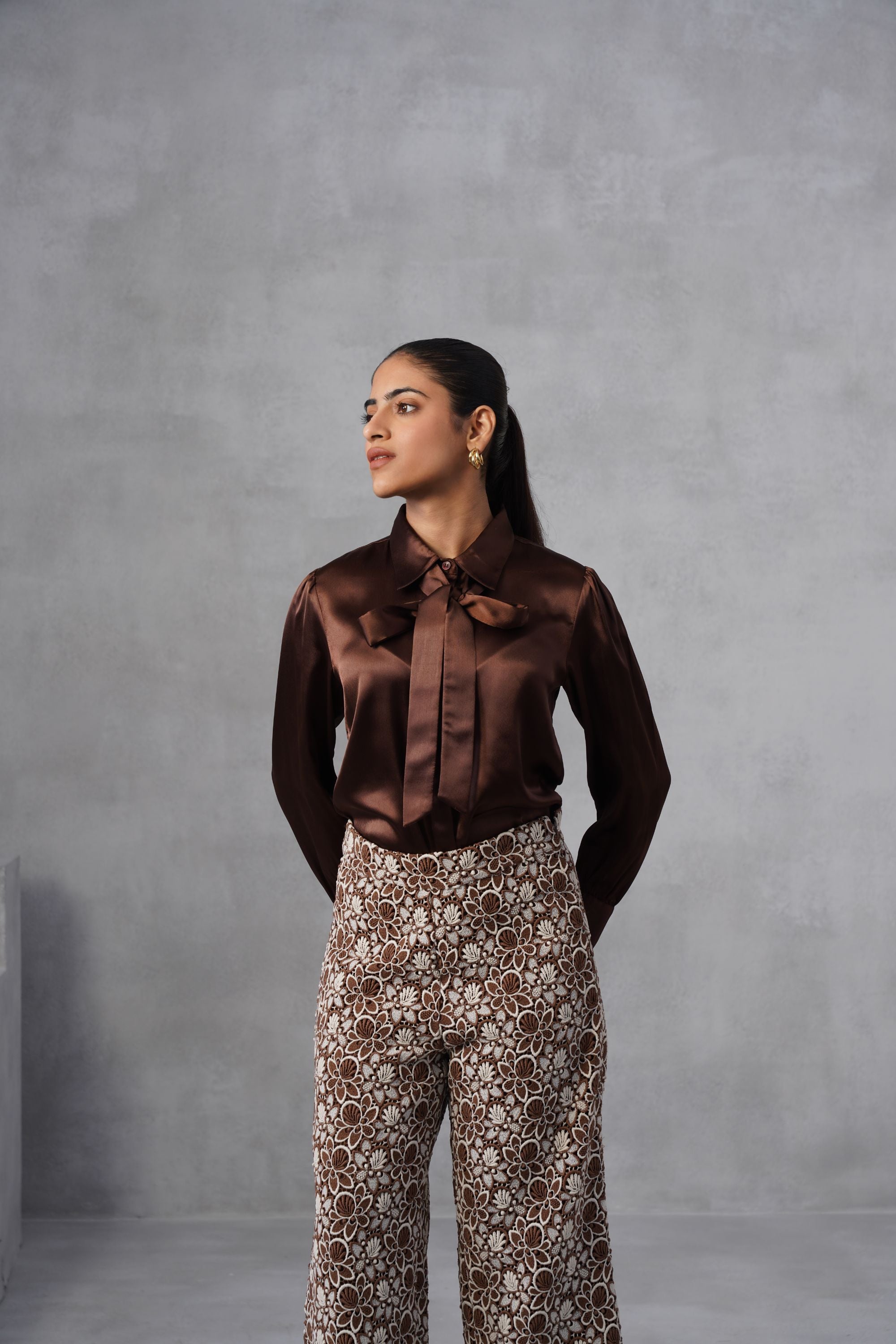 Brown Bow Co-ord Set
