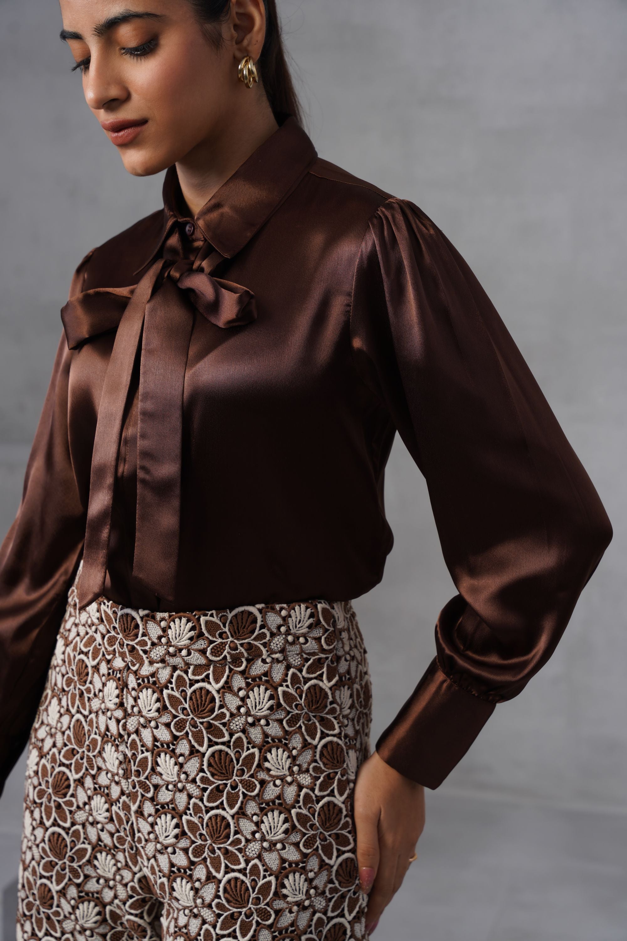 Brown Bow Co-ord Set