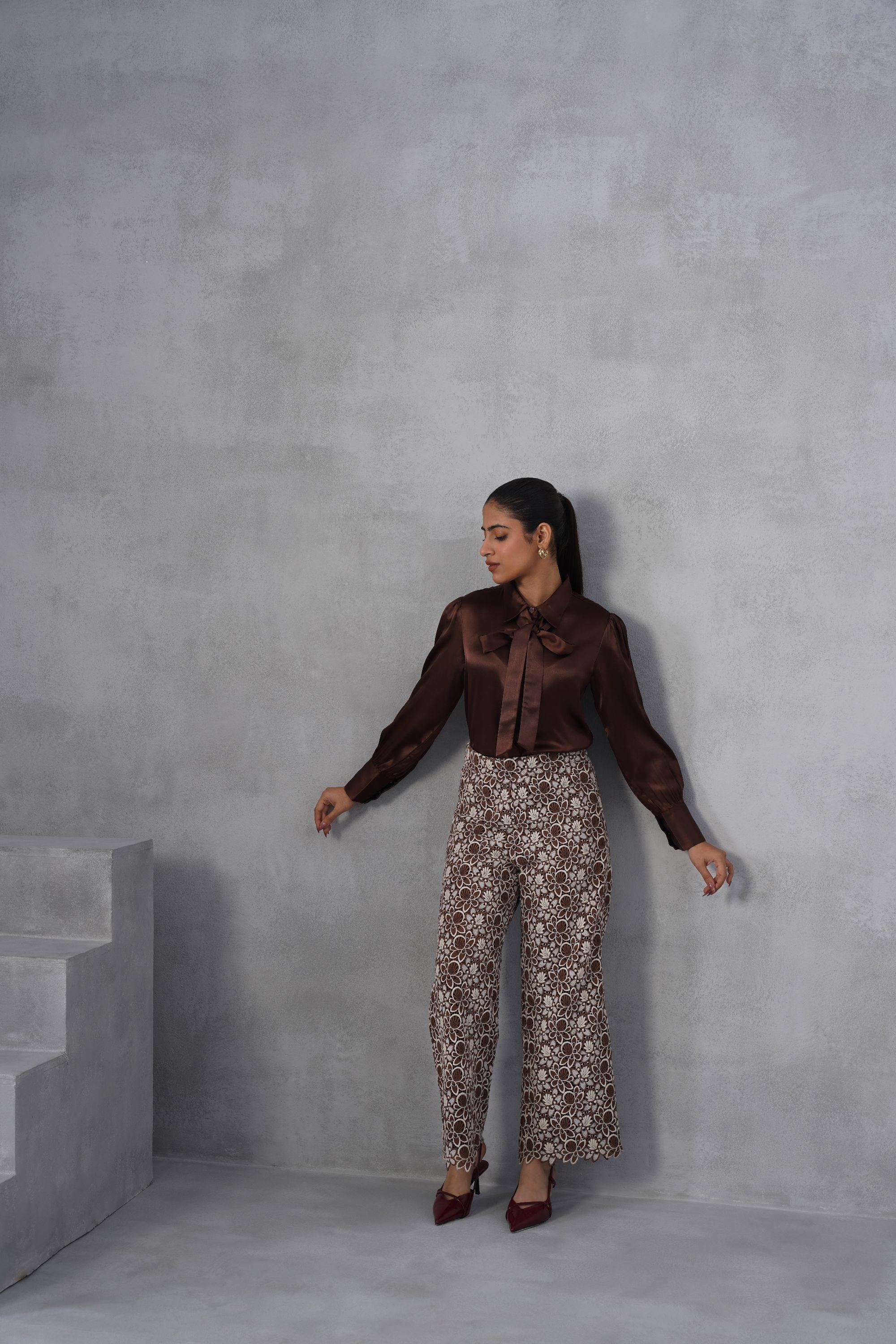 Brown Bow Co-ord Set
