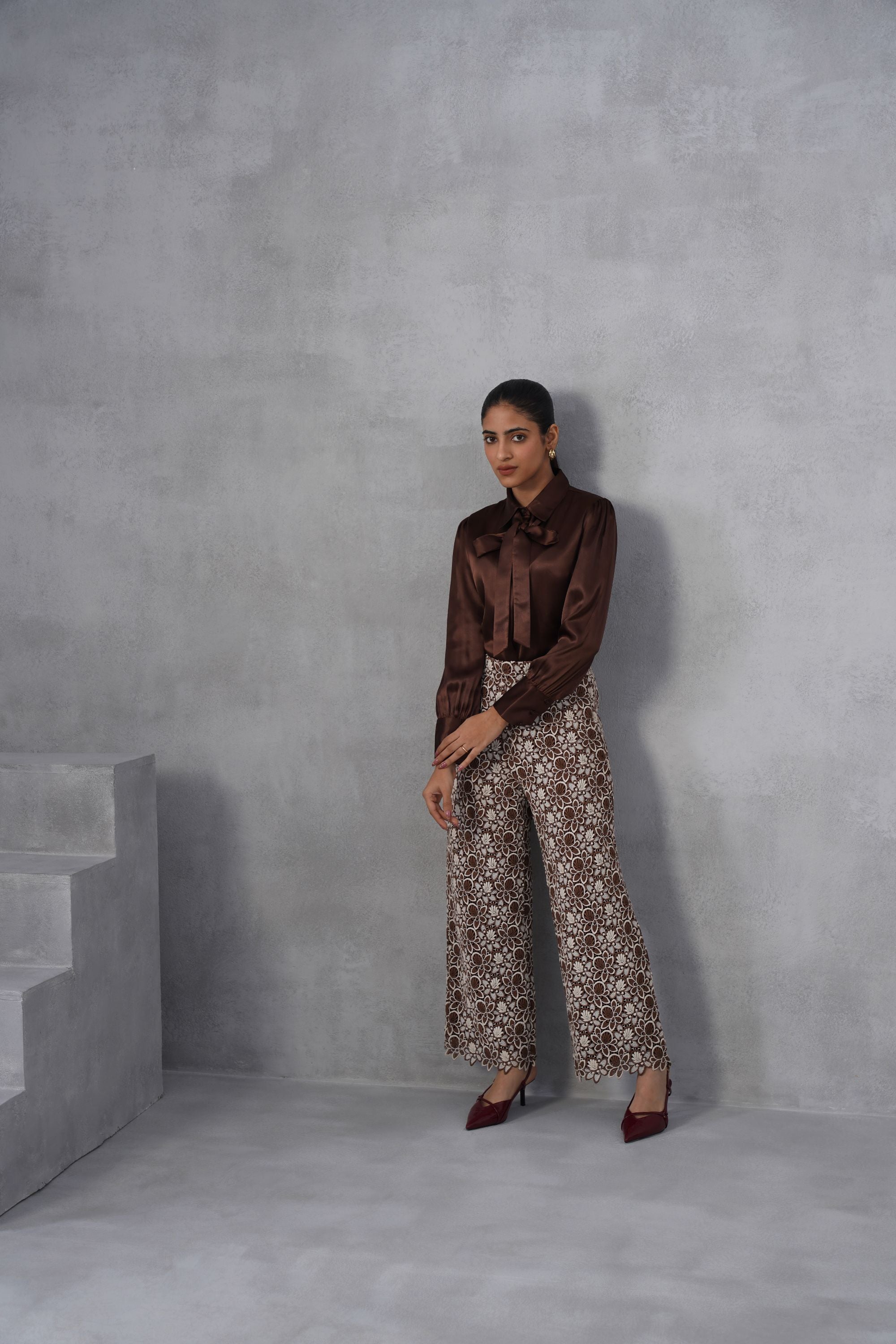 Brown Bow Co-ord Set