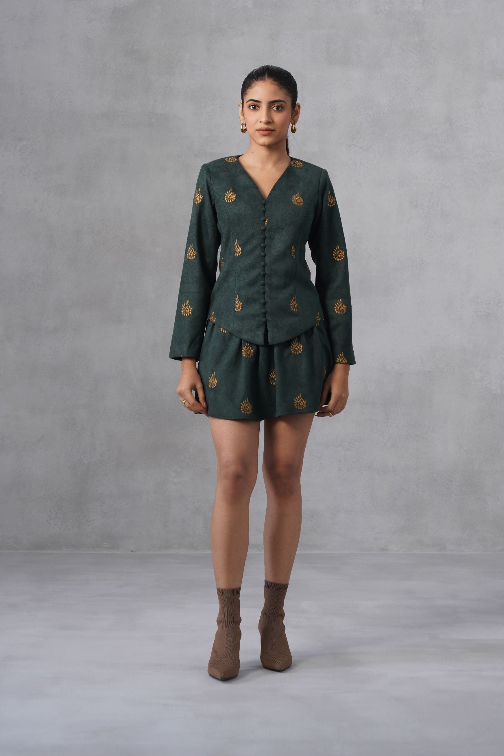 Emerald Bloom Mini Co-ord Set