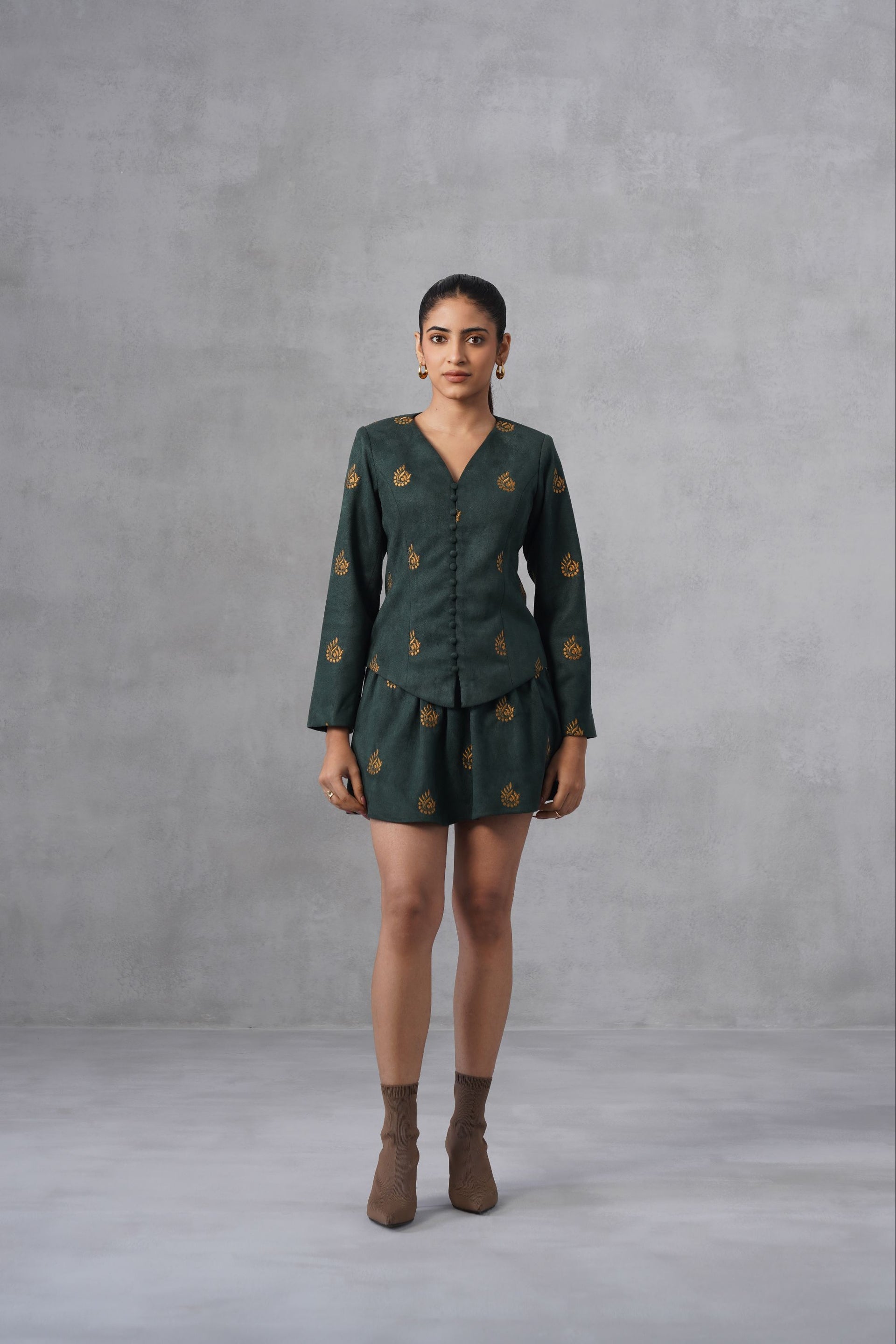 Emerald Bloom Mini Co-ord Set