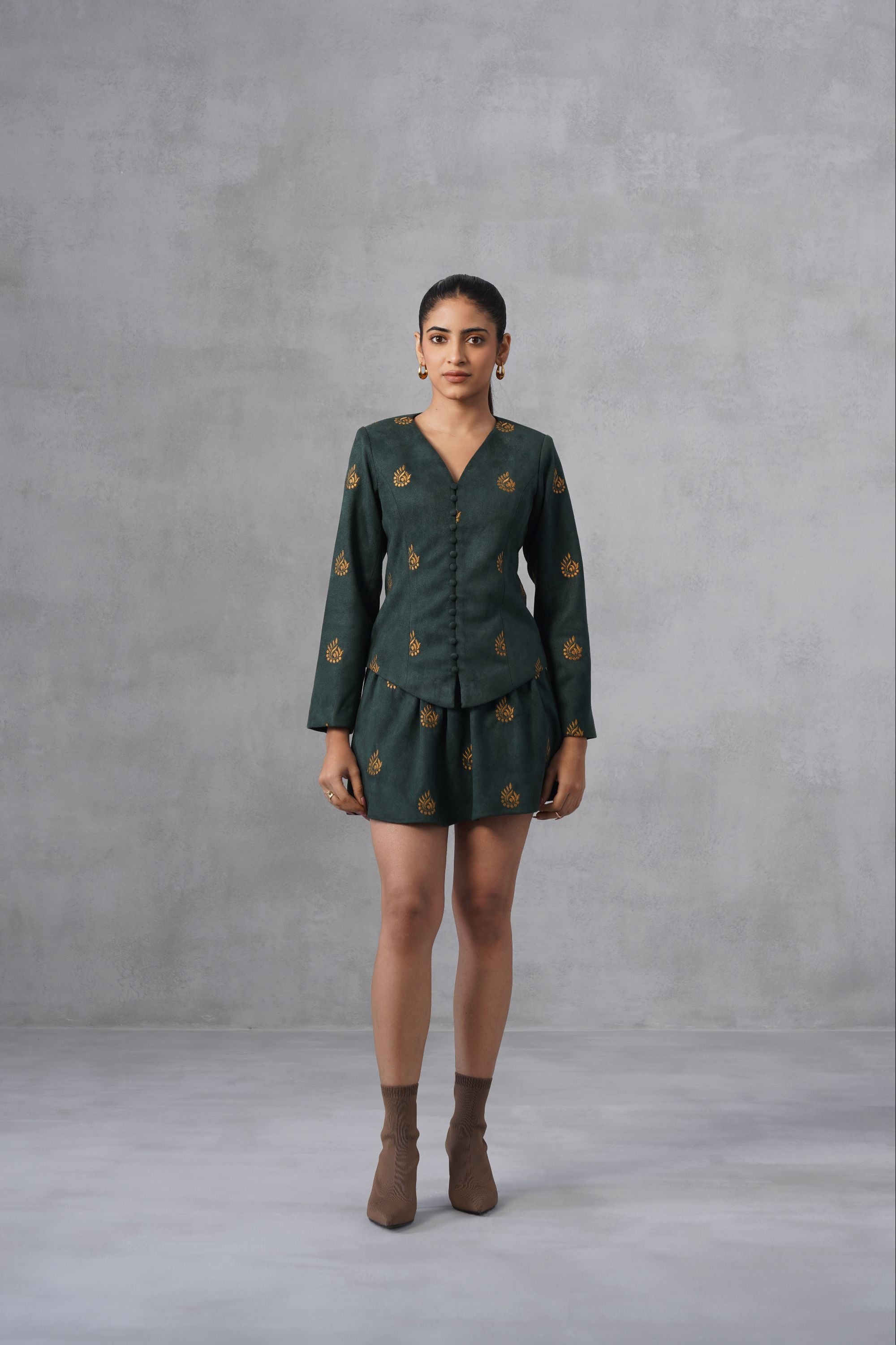 Emerald Bloom Mini Skort