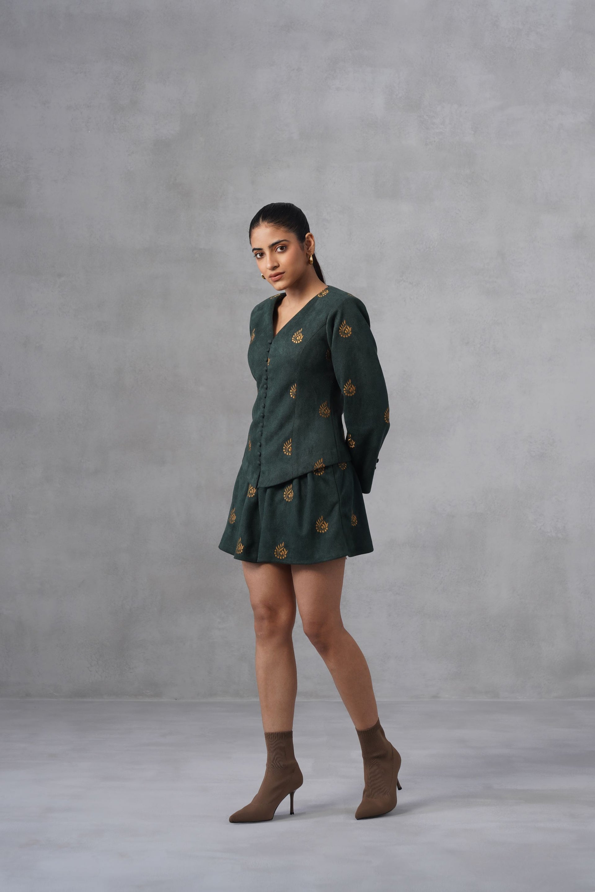 Emerald Bloom Mini Co-ord Set